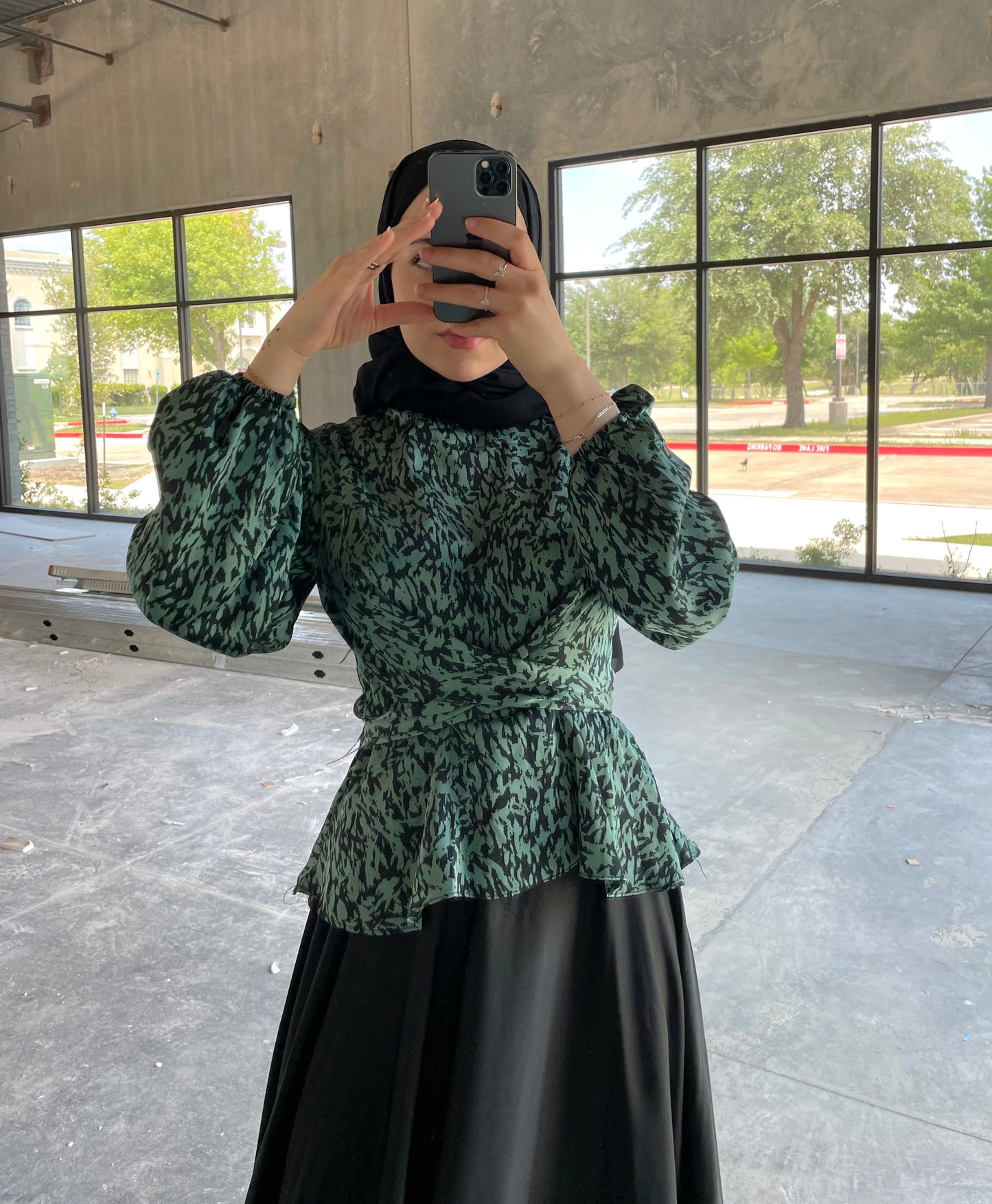 Peplum Satin Gown ~ Turquoise