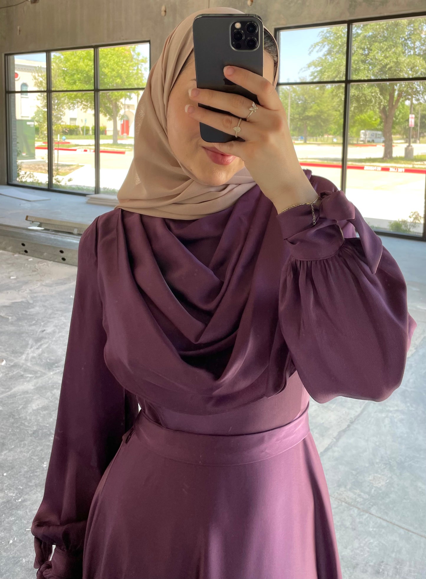 Cowl Satin Gown ~ Plum
