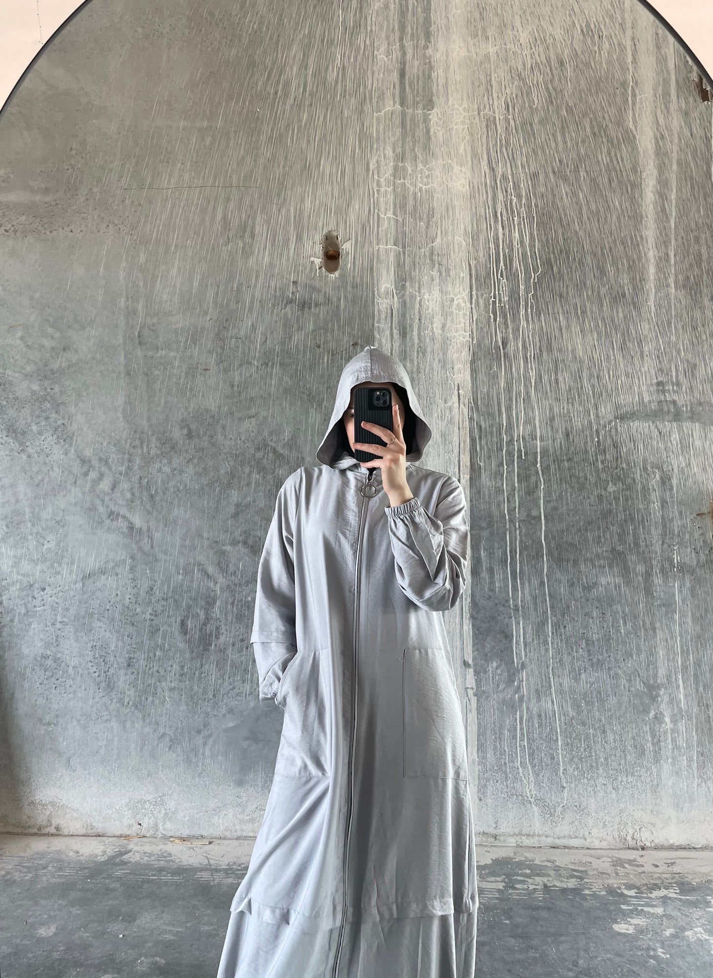 Hooded Everyday Abaya - Grey