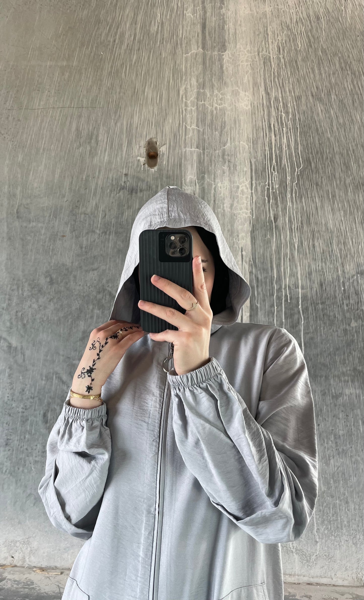 Hooded Everyday Abaya - Grey