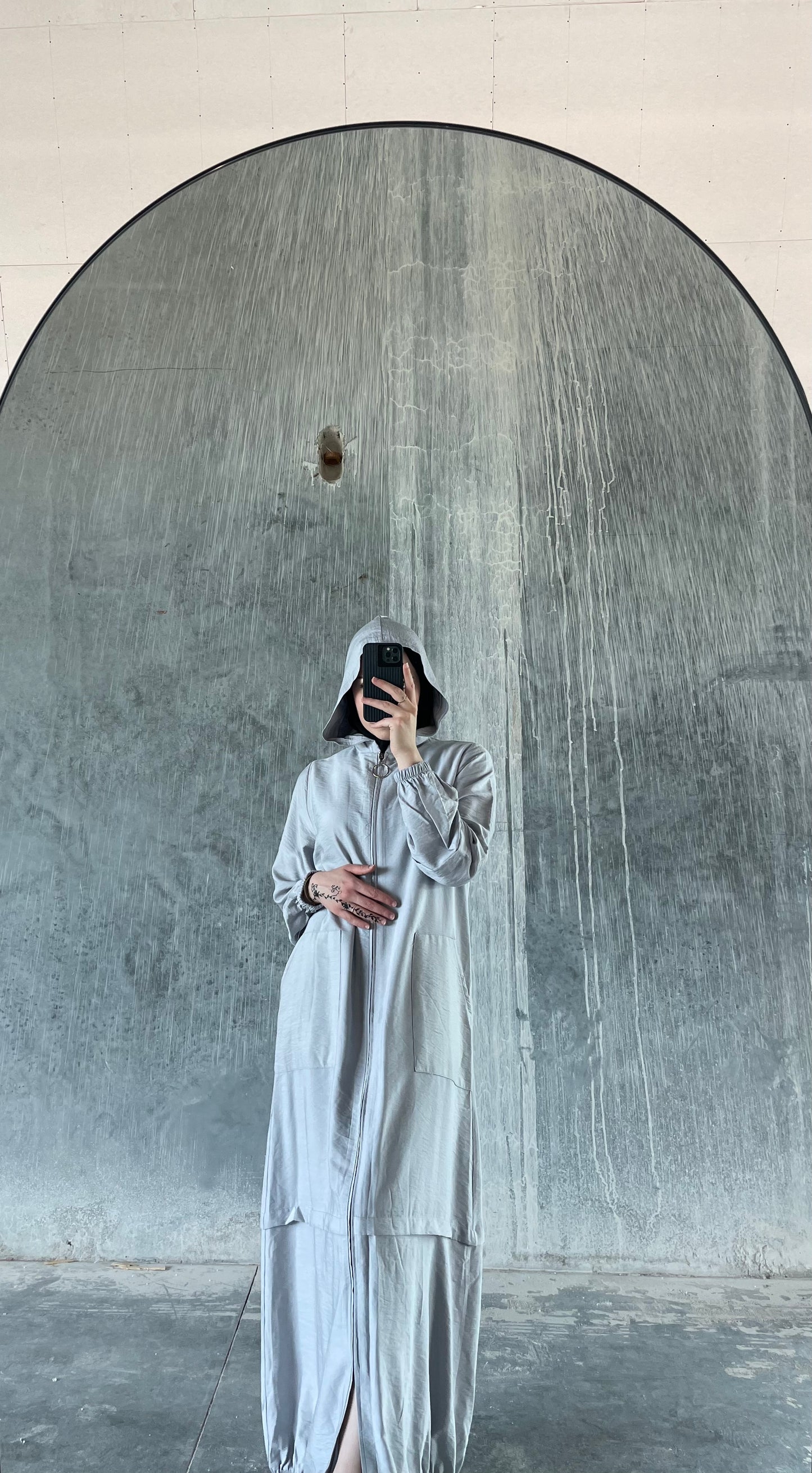 Hooded Everyday Abaya - Grey