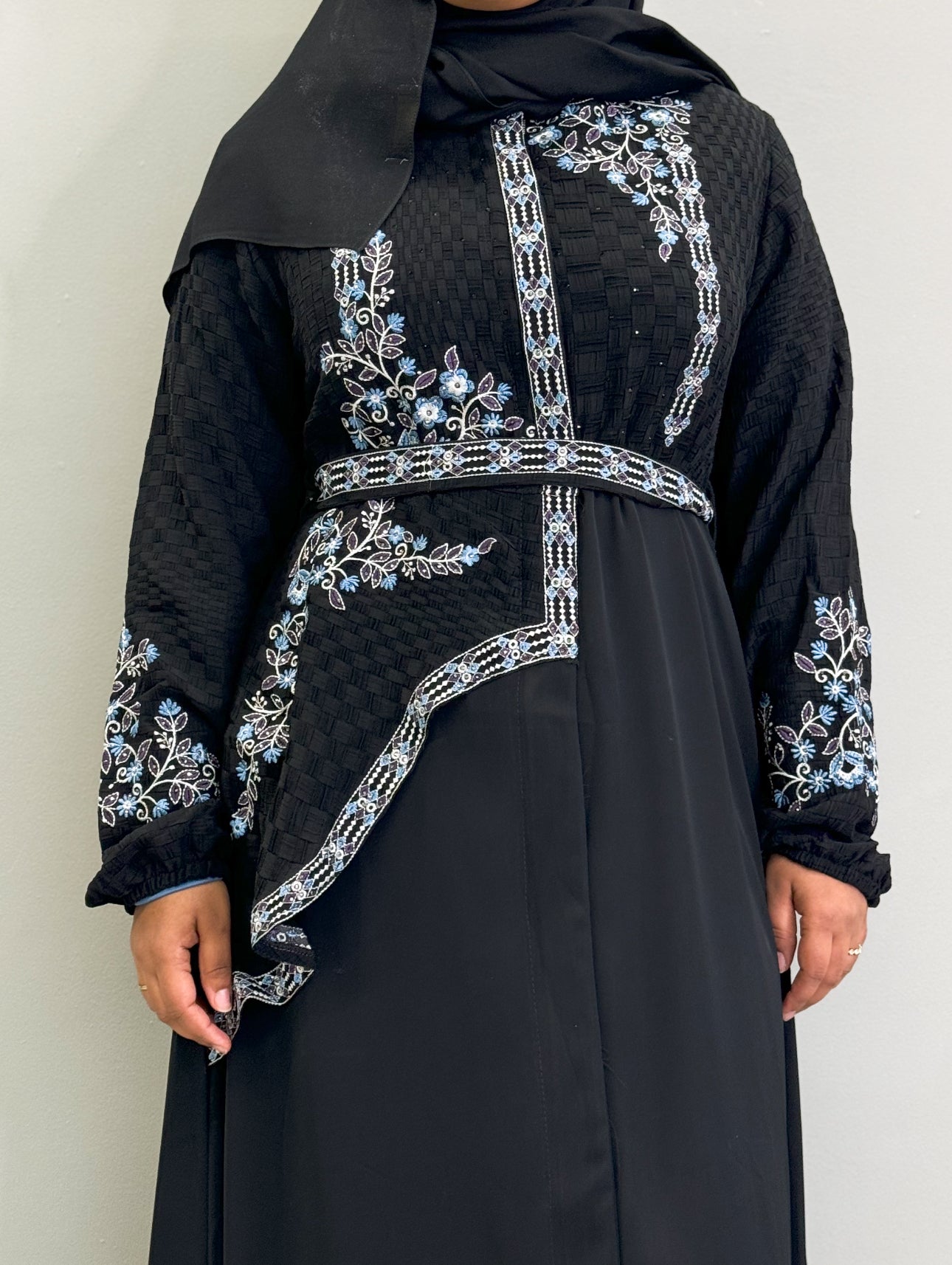 Floral Abaya - Blue