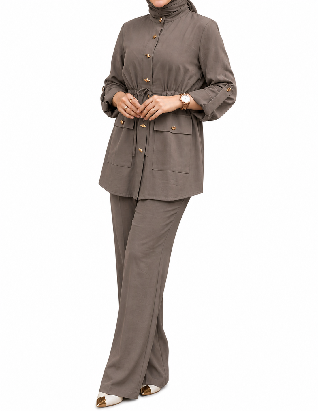 Gold Detail Set- Taupe