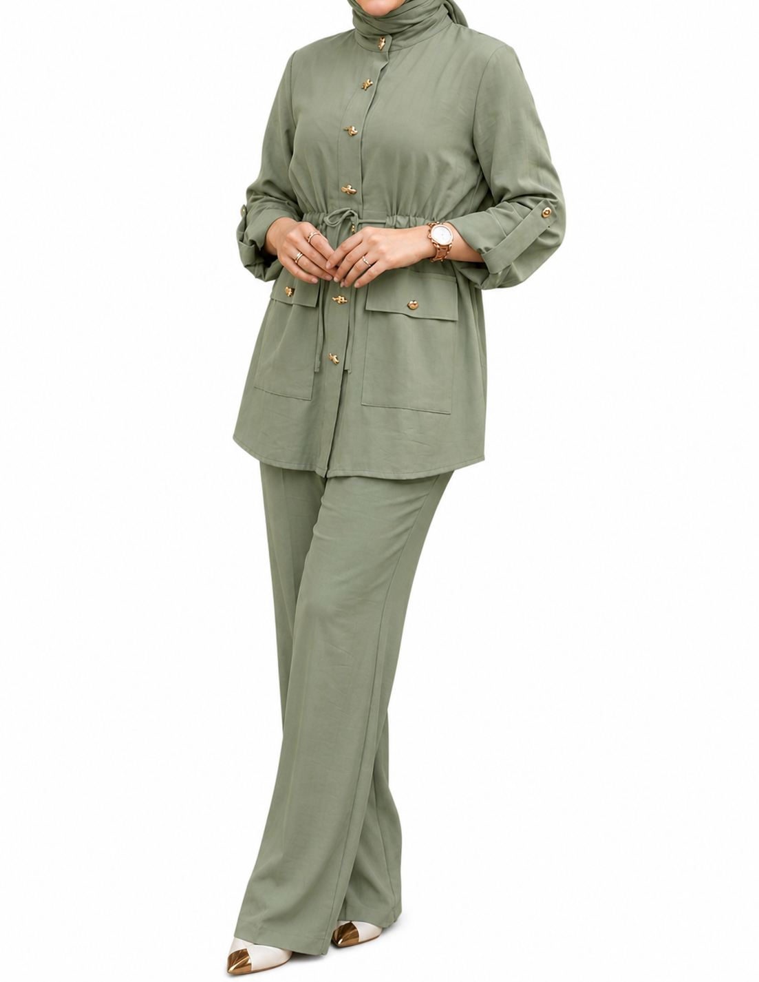 Gold Detail Set- Sage Green