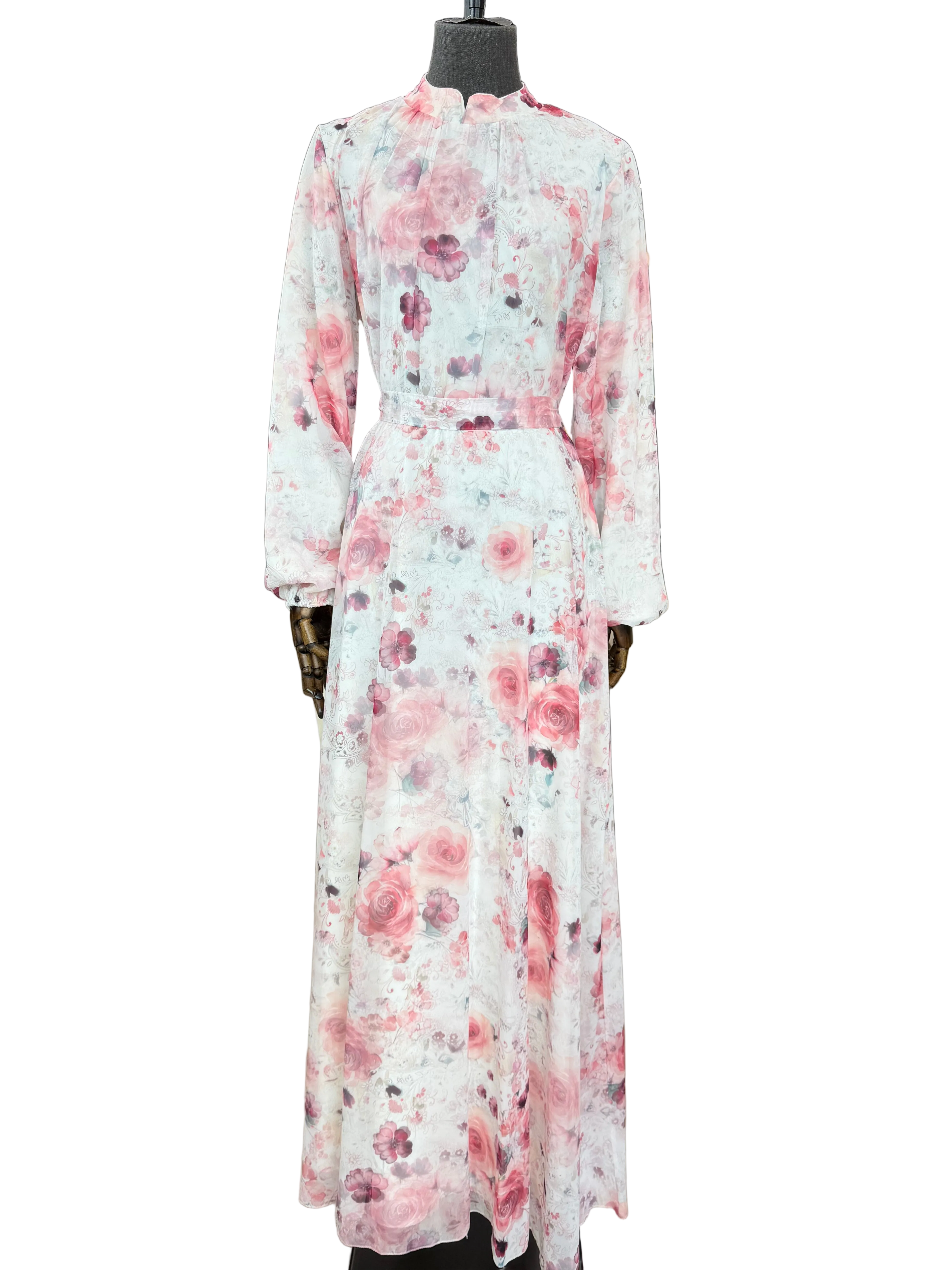 Floral Bloom Dress - White/Pink
