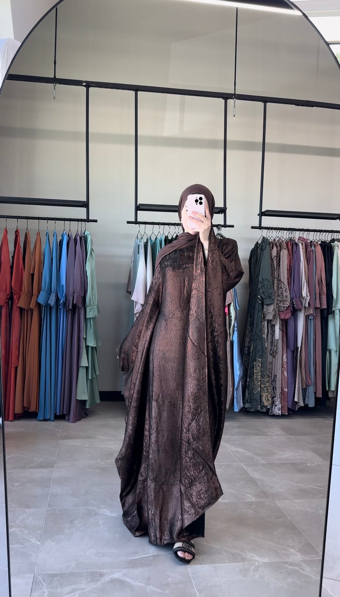 Satin Butterfly Kaftan - Mocha