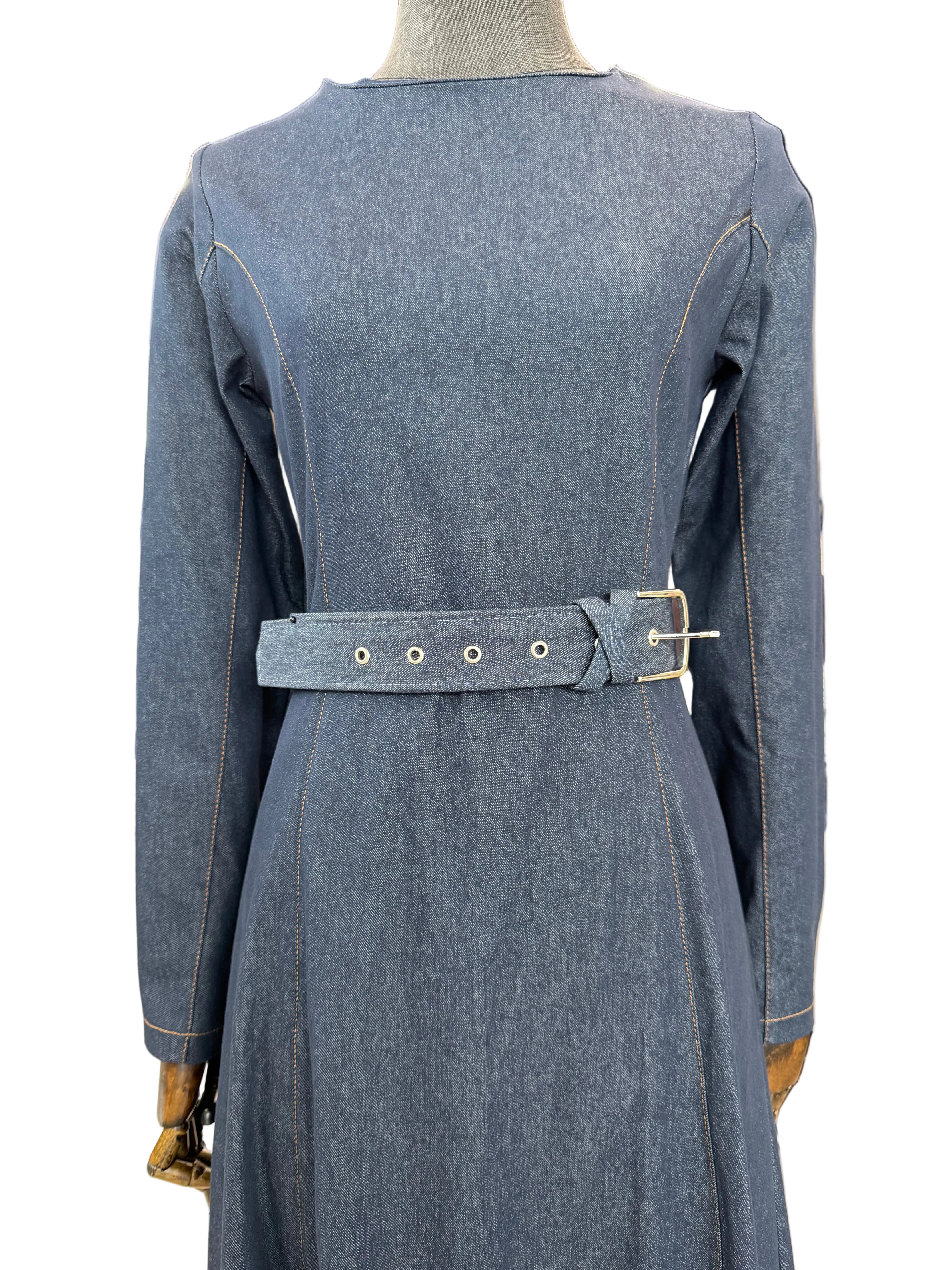 Denim Belt Dress- Medium Wash