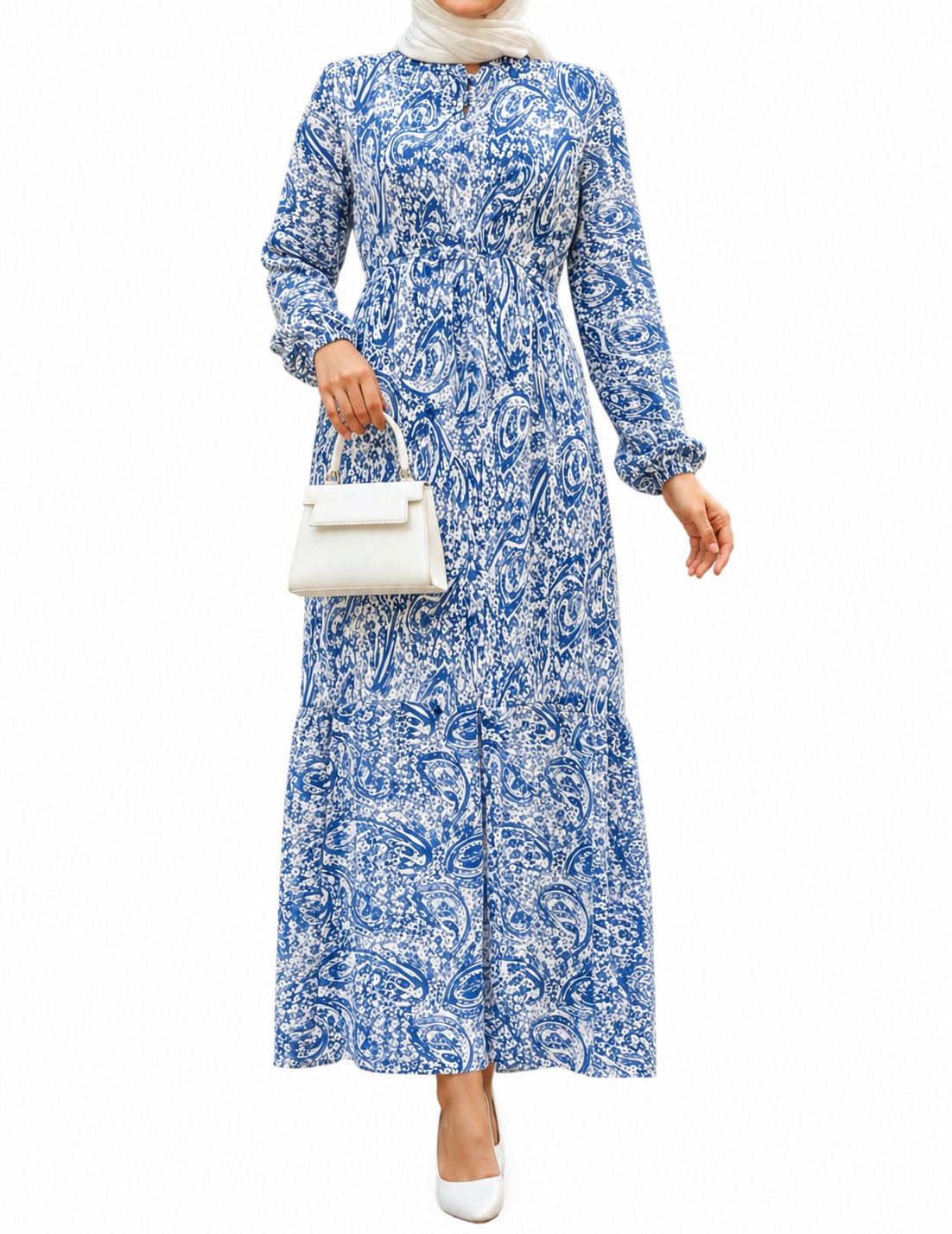 Printed Maxi Dress - Sky