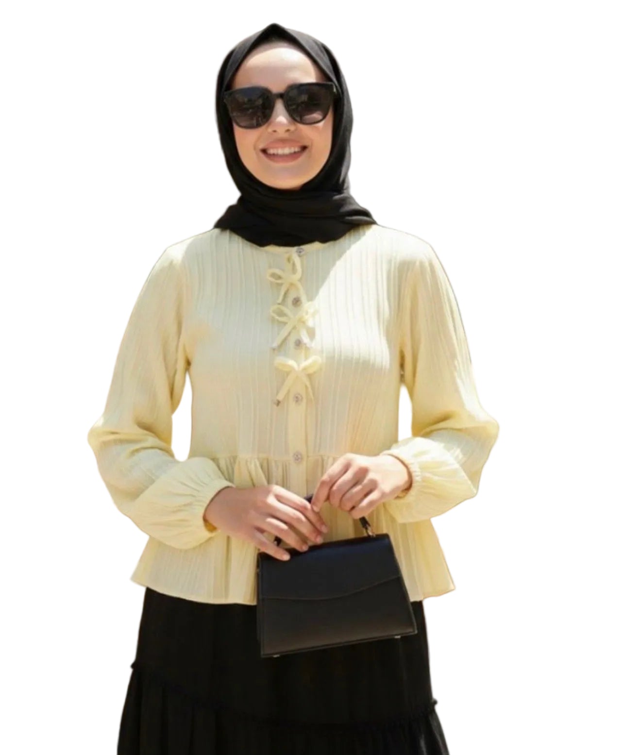 Peplum Short Top - Yellow