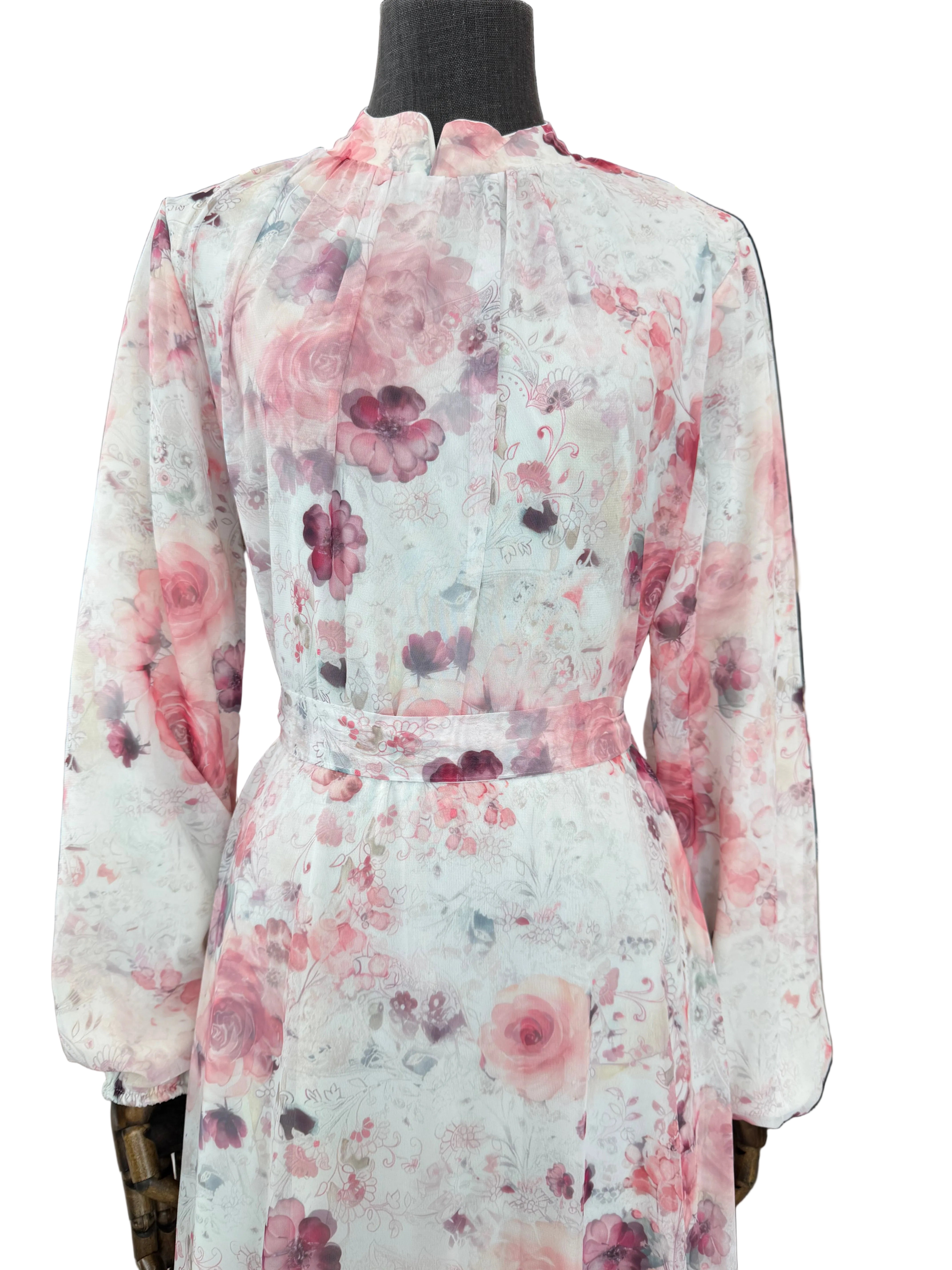 Floral Bloom Dress - White/Pink