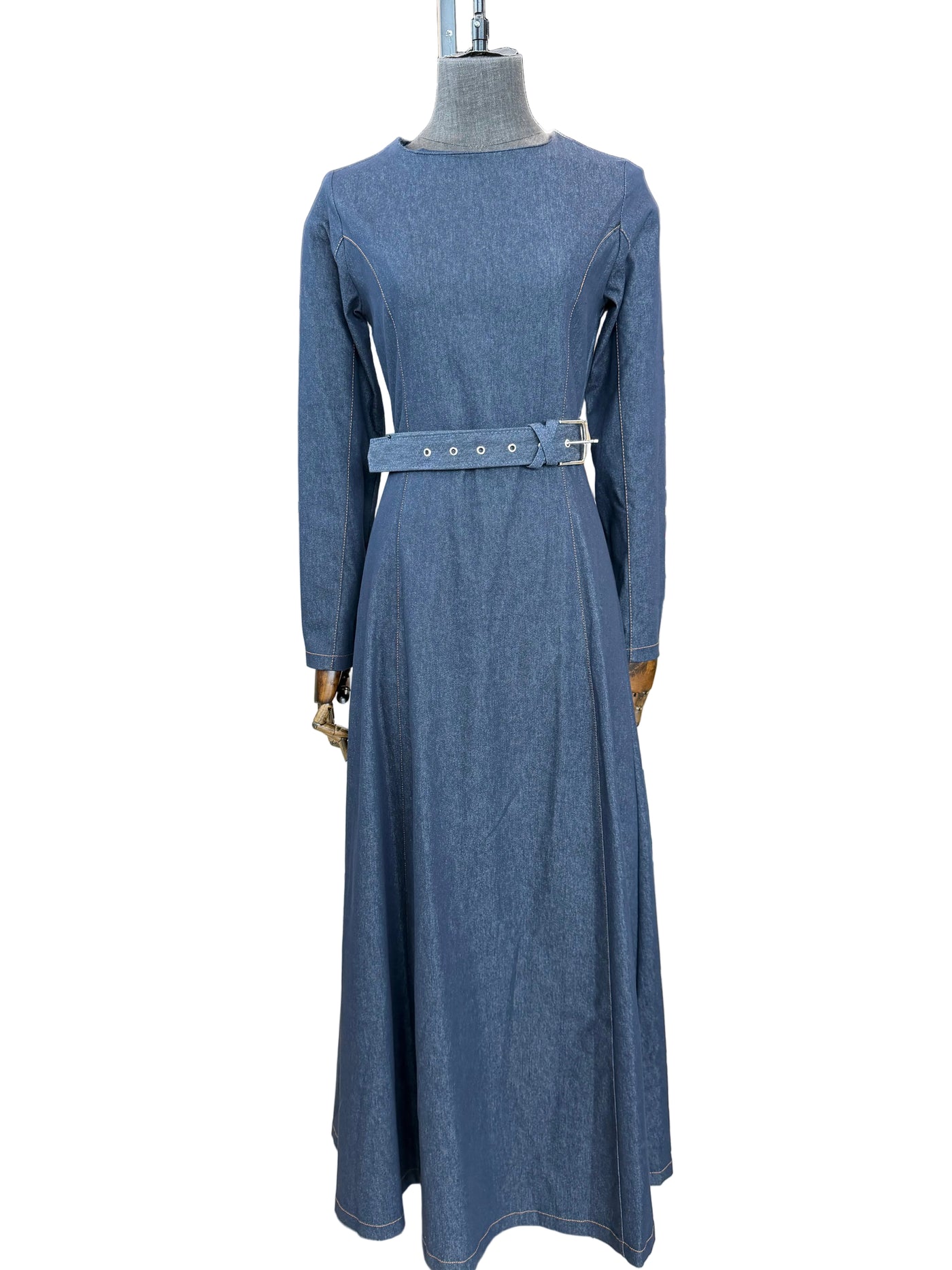 denim dress belt Denim Belt Dress- Medium Wash M