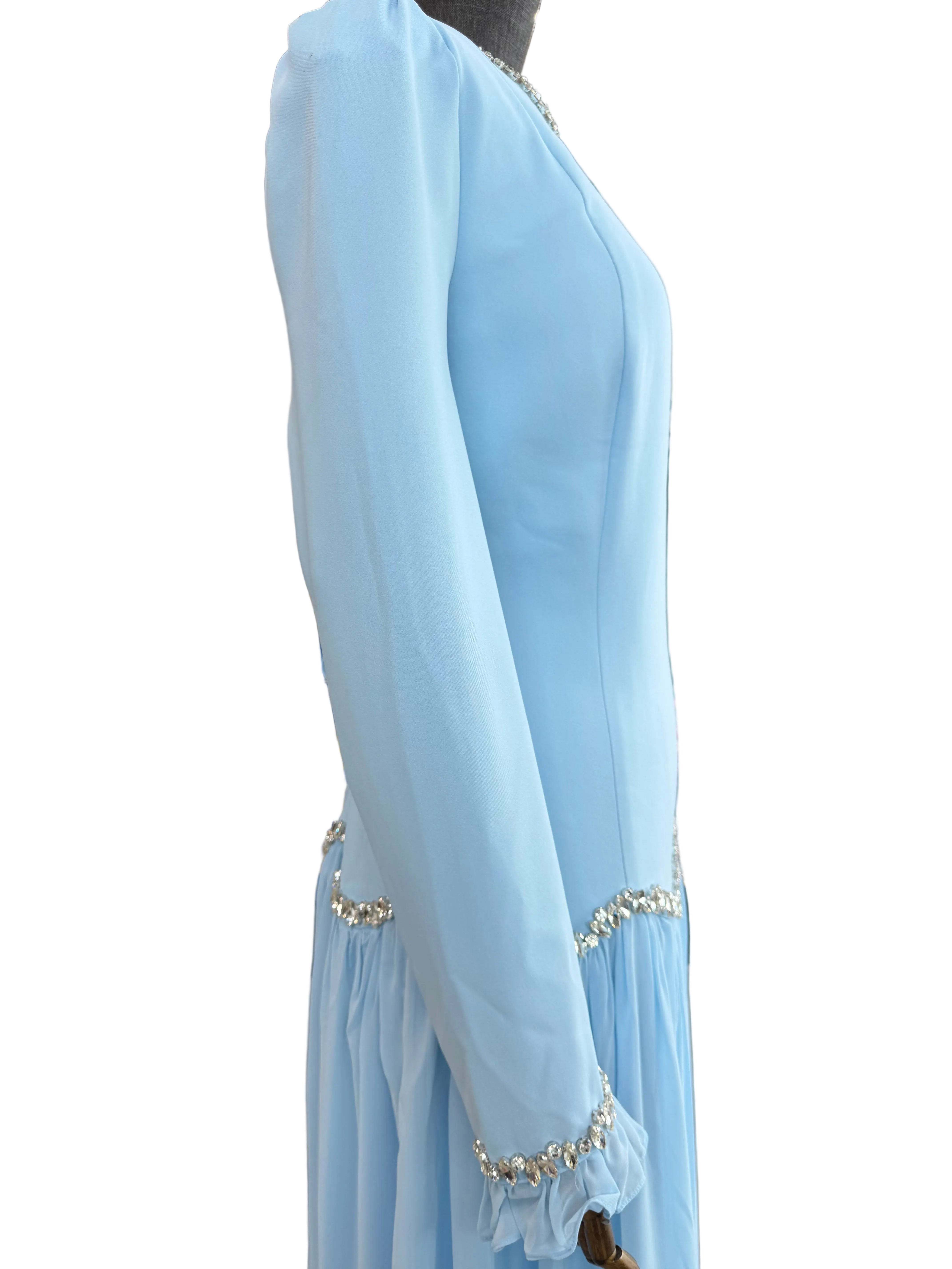 Corset Gem Dress - Baby Blue