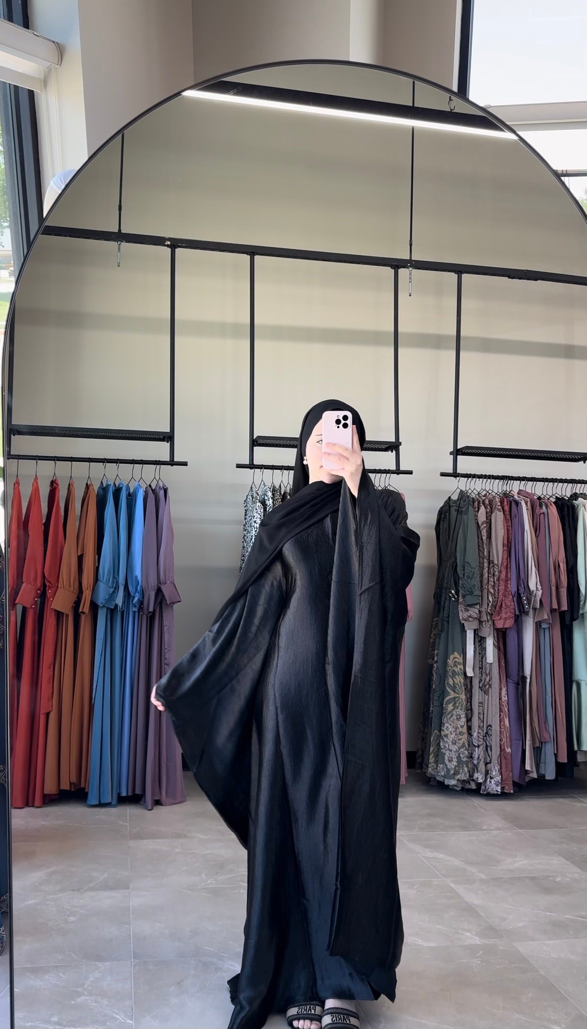 Satin Butterfly Kaftan - Black