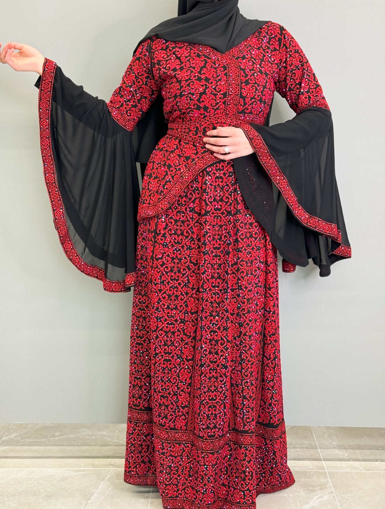 Pali Queen Tatreez Dress - Red