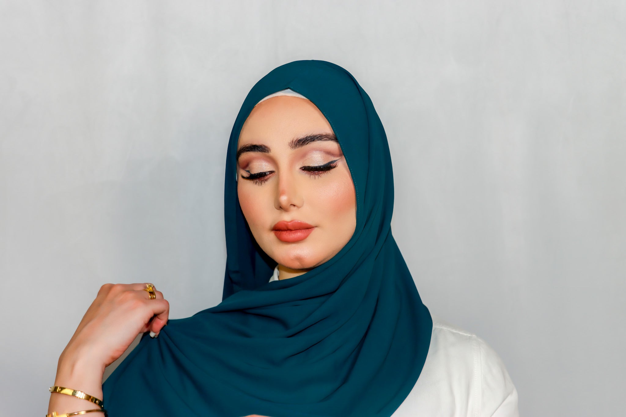 Premium Chiffon Teal Hijab