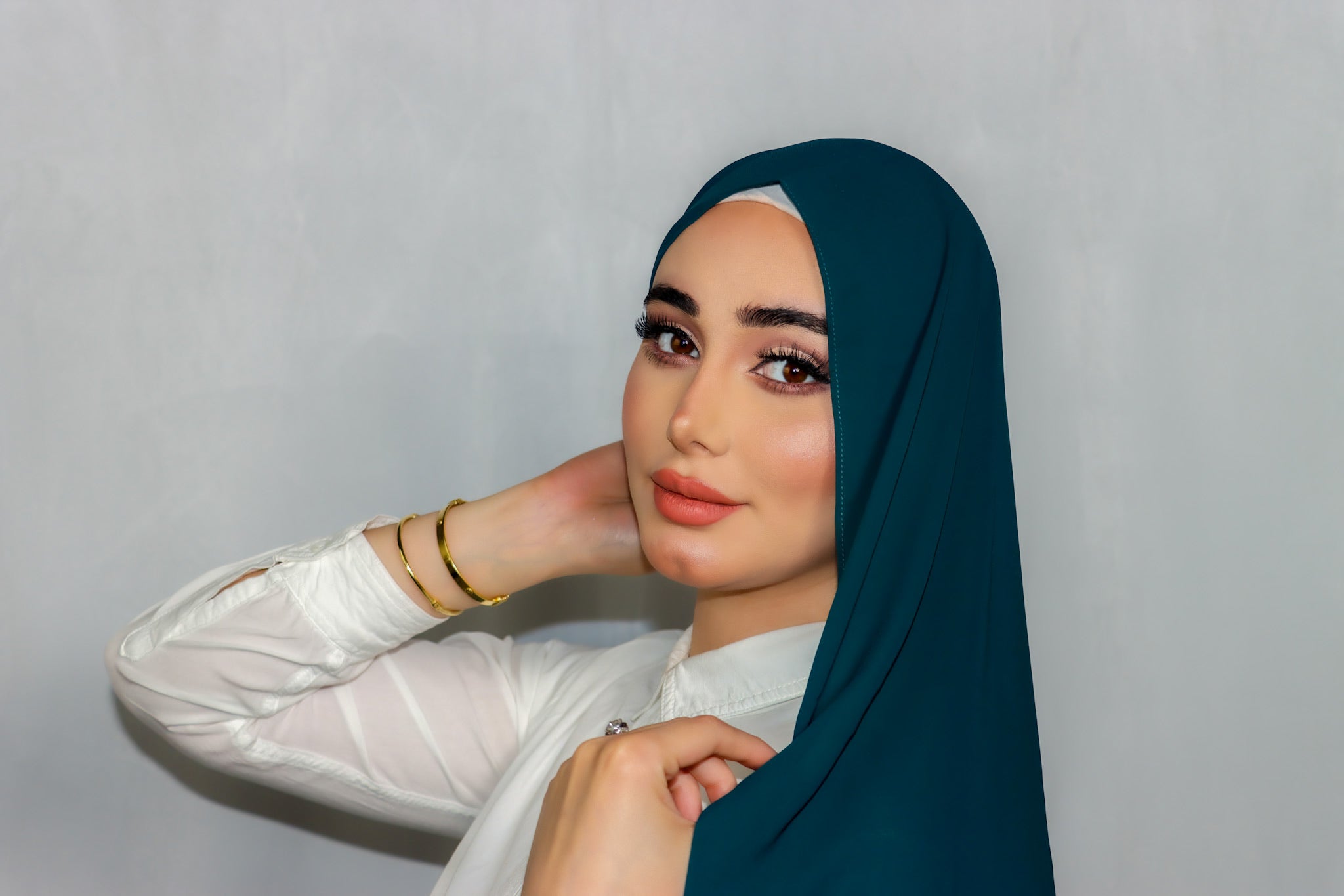 Premium Chiffon Teal Hijab