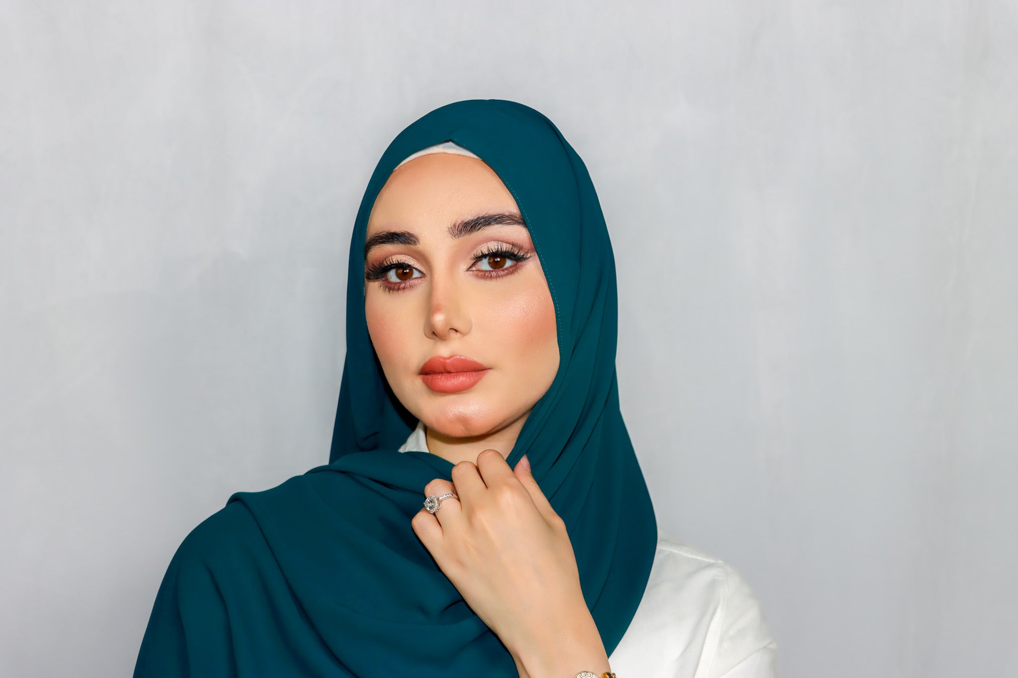 Premium Chiffon Teal Hijab