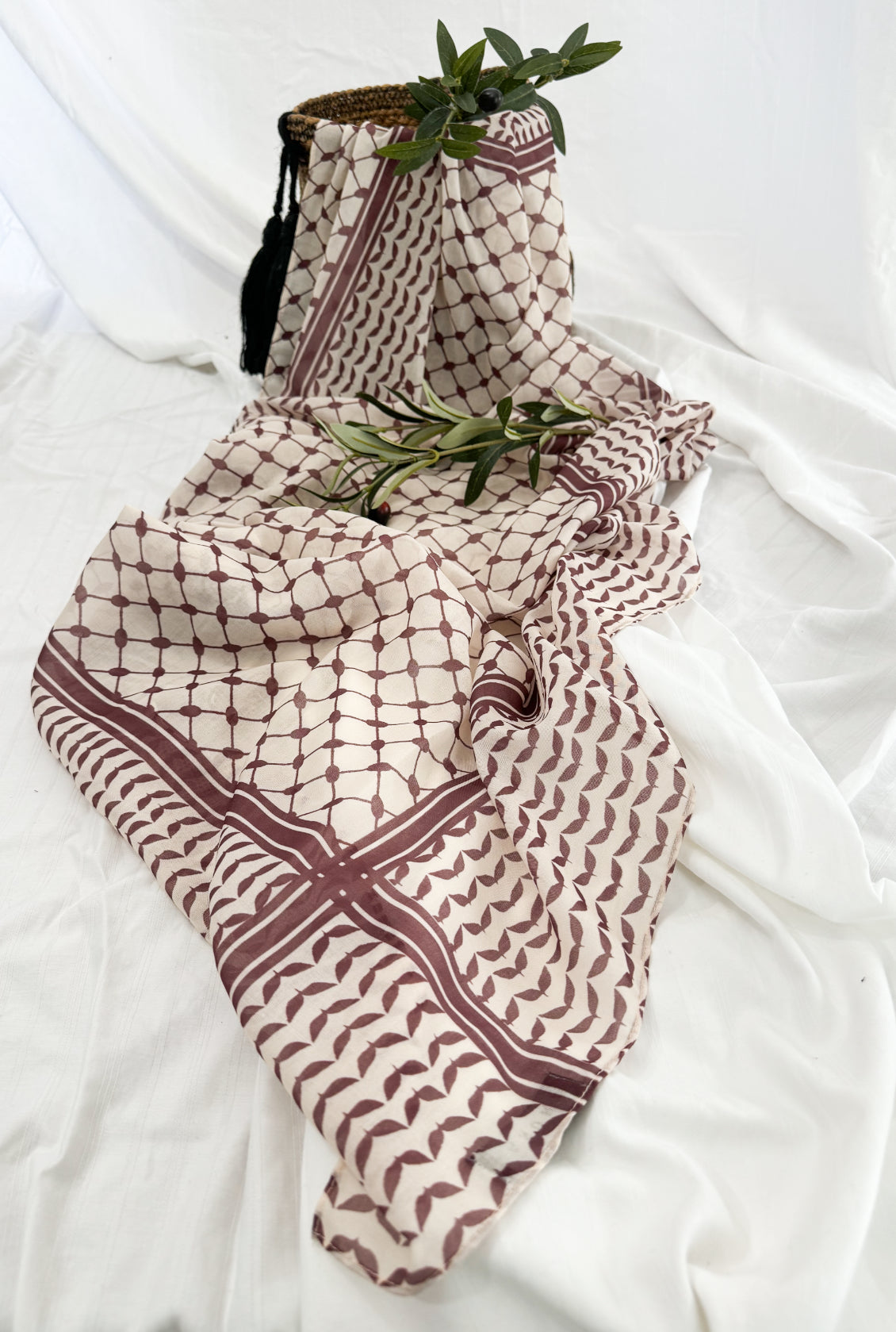 Keffiyeh Modal Hijab - Brown