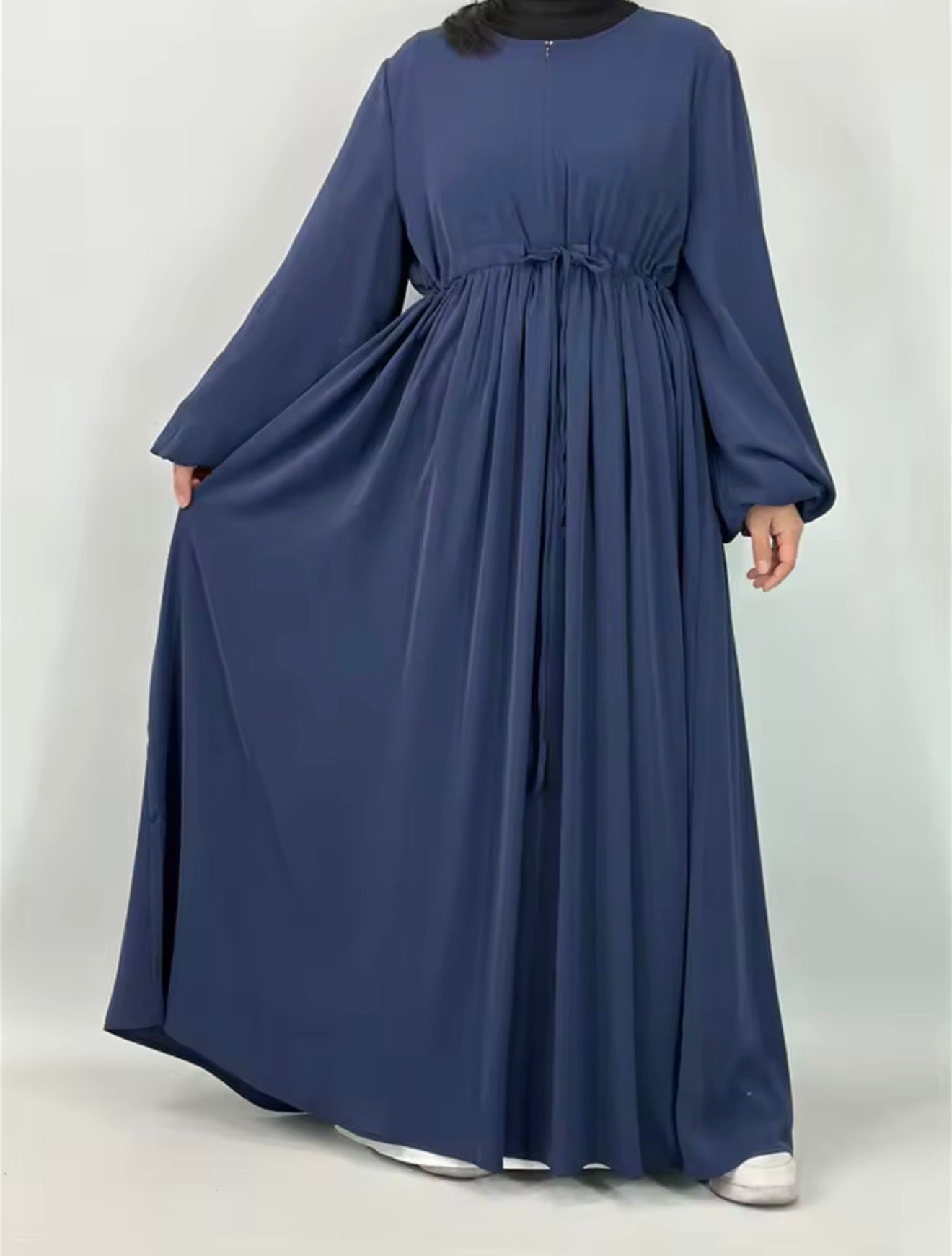 Drawstring Abaya - Navy