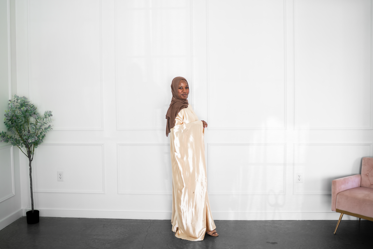 Satin Butterfly Kaftan - Sugar