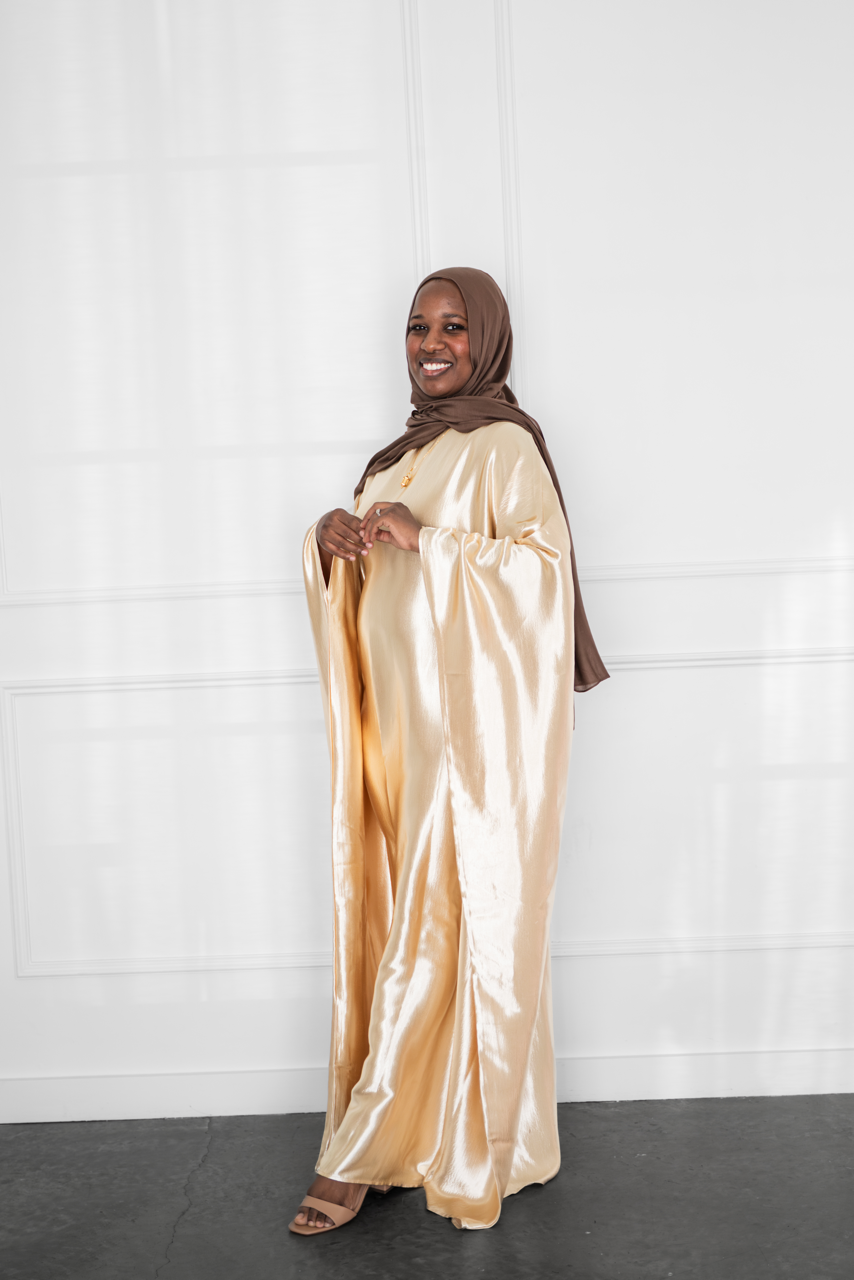 Satin Butterfly Kaftan - Sugar