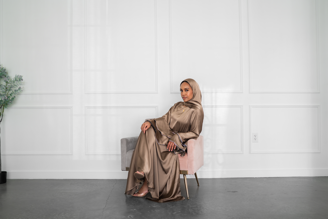 Satin Sparkle Dress - Bronze