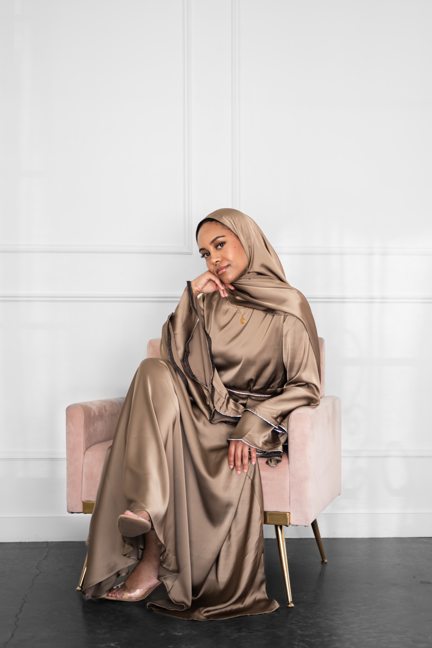 Satin Sparkle Dress - Bronze