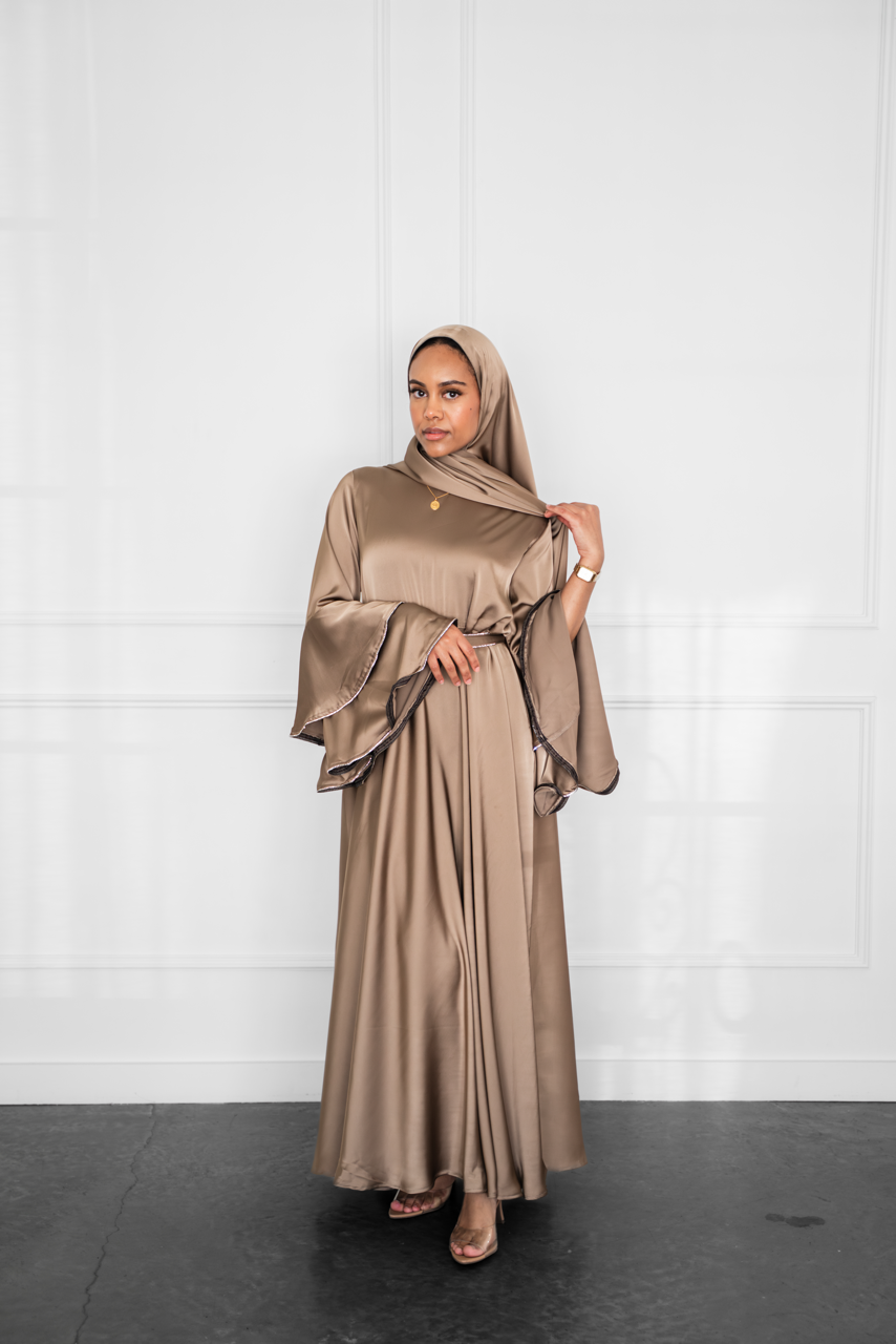 Satin Sparkle Dress - Bronze