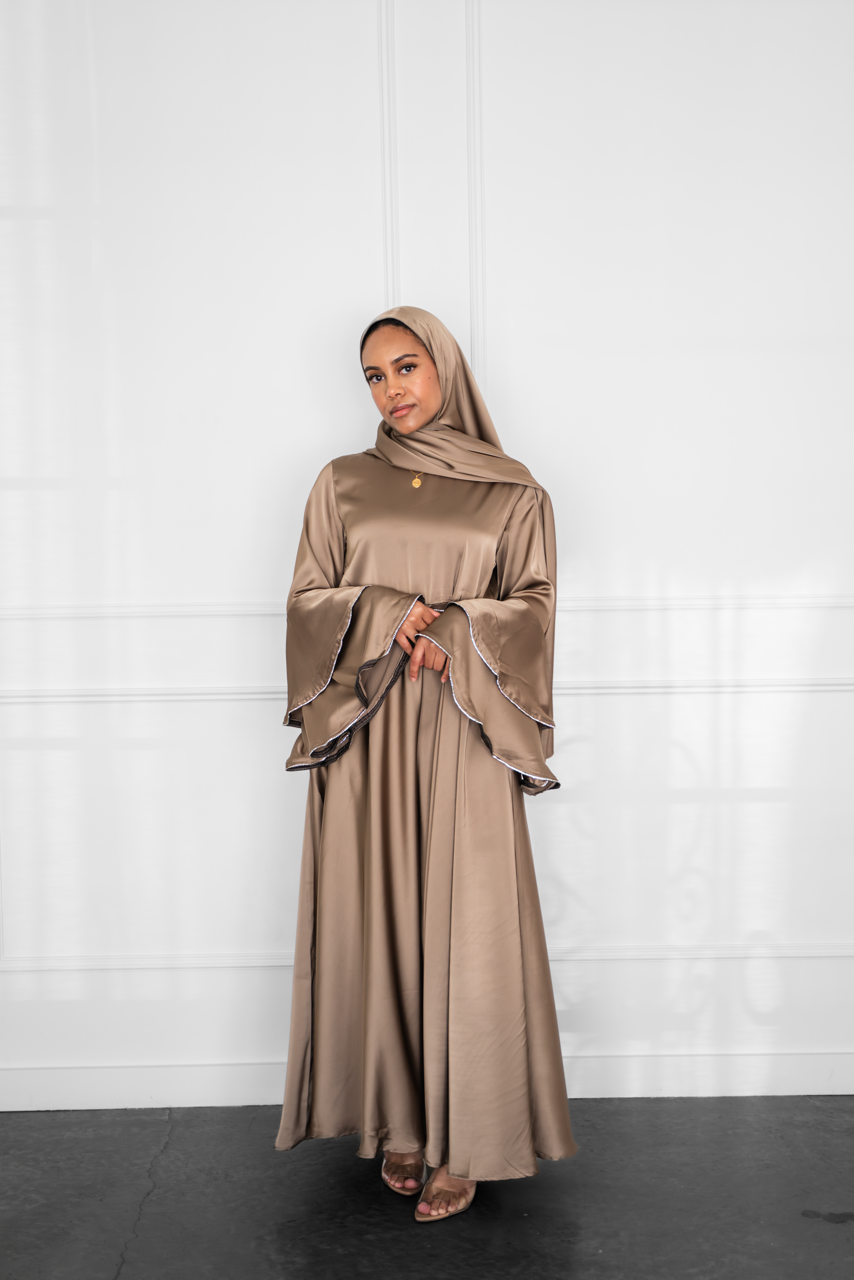 Satin Sparkle Dress - Bronze