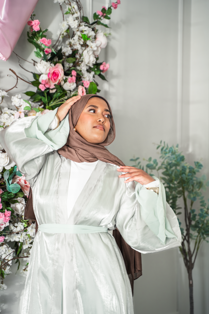 Reversible Open Abaya - Sage