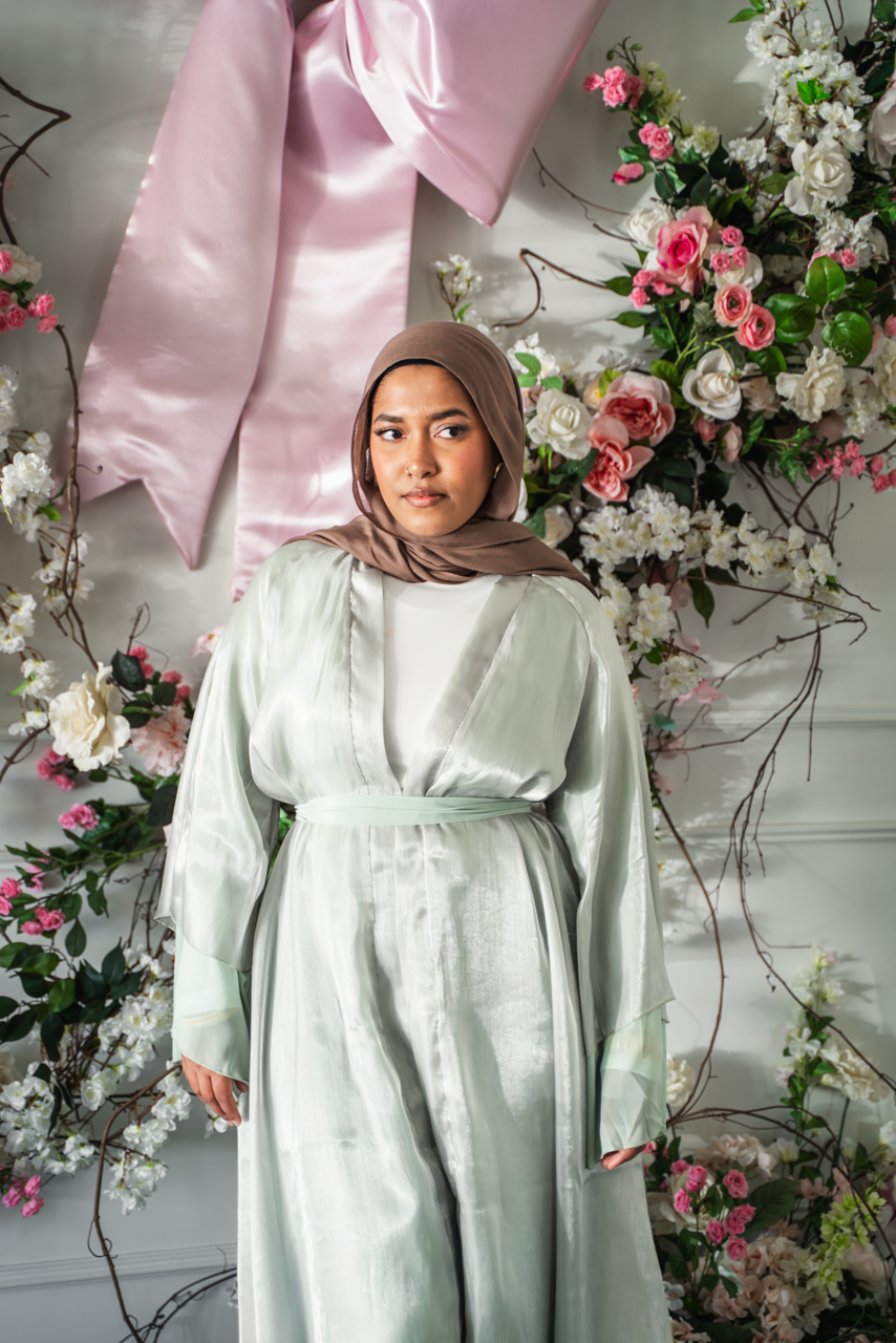 Reversible Open Abaya - Sage