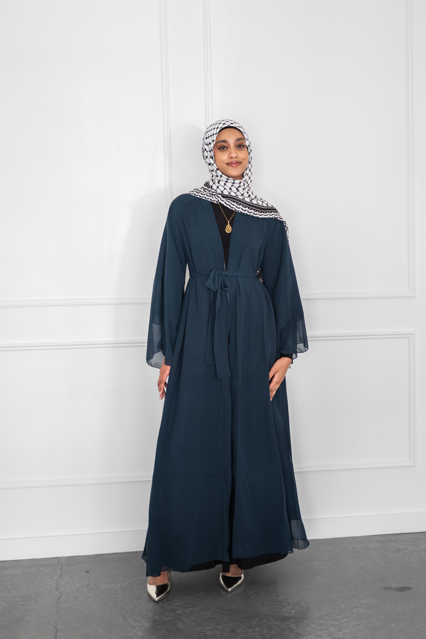 Reversible Open Abaya - Navy