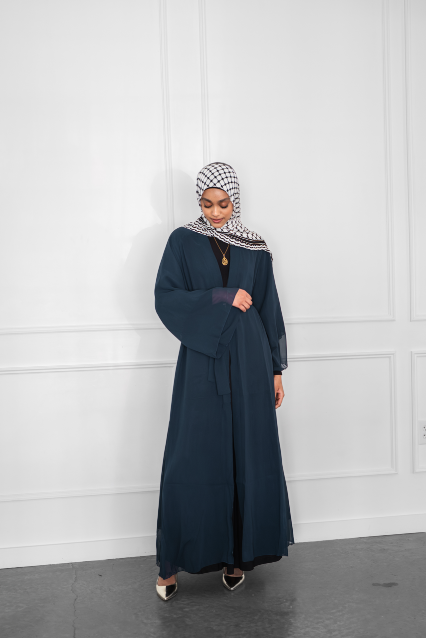 Reversible Open Abaya - Navy