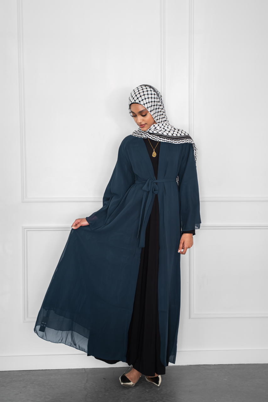 Reversible Open Abaya - Navy