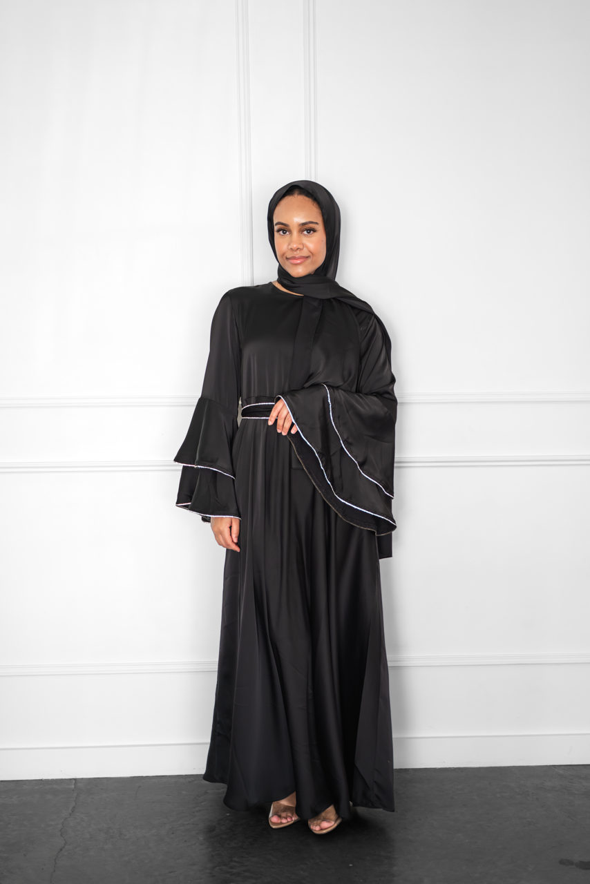 Satin Sparkle Dress - Black