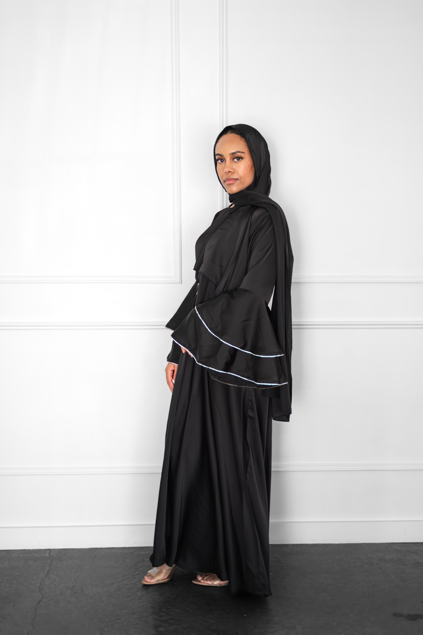 Satin Sparkle Dress - Black