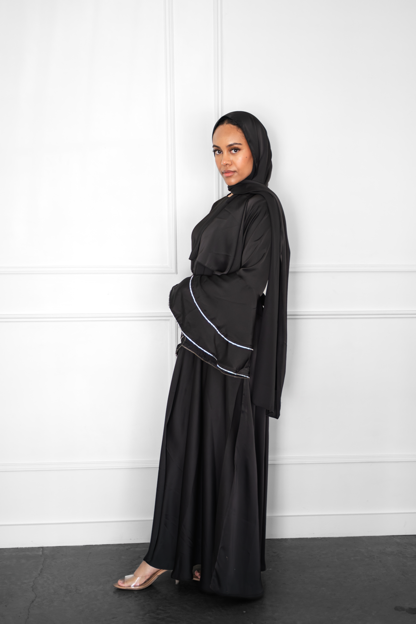 Satin Sparkle Dress - Black