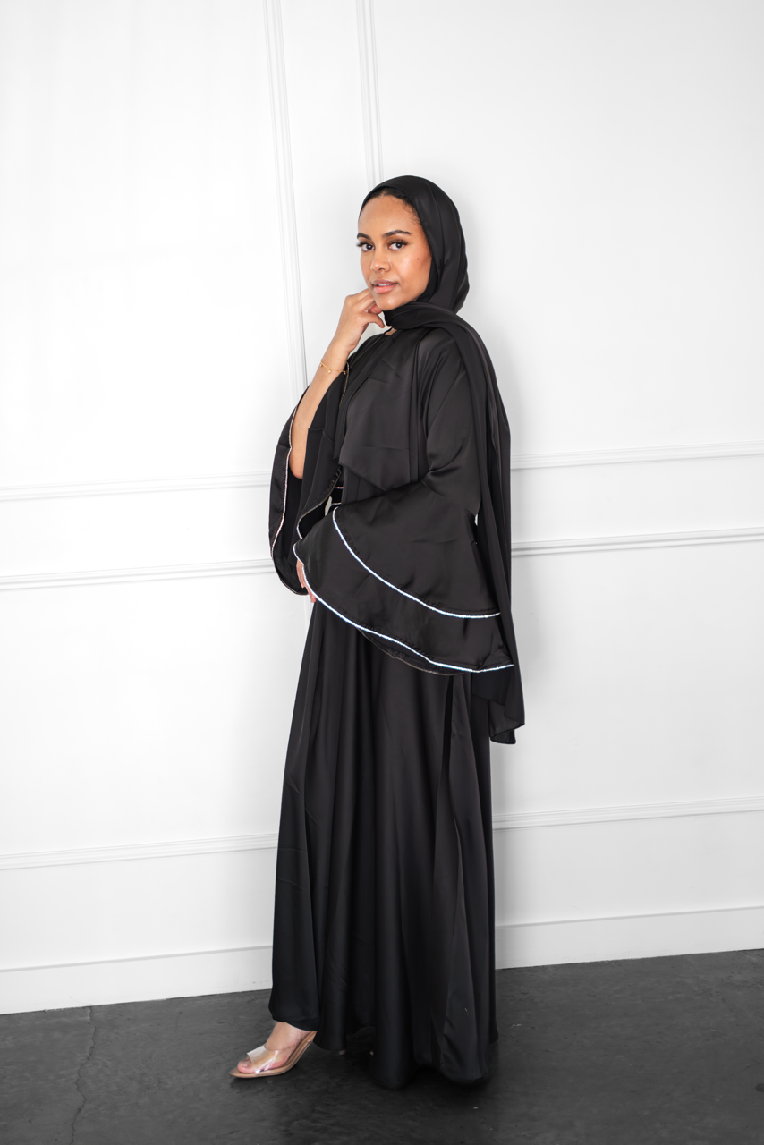 Satin Sparkle Dress - Black