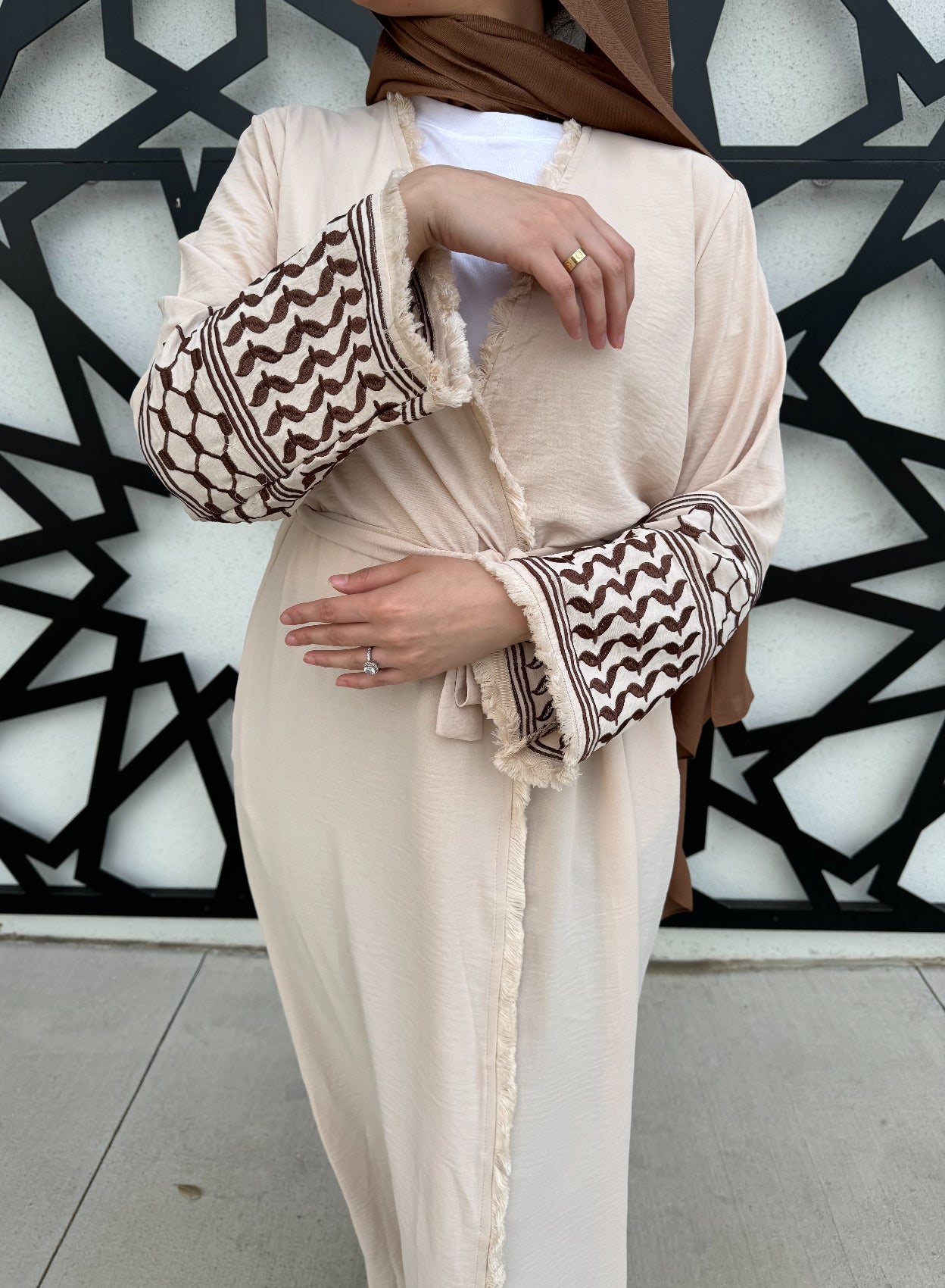 Keffiyeh Abaya - Blush