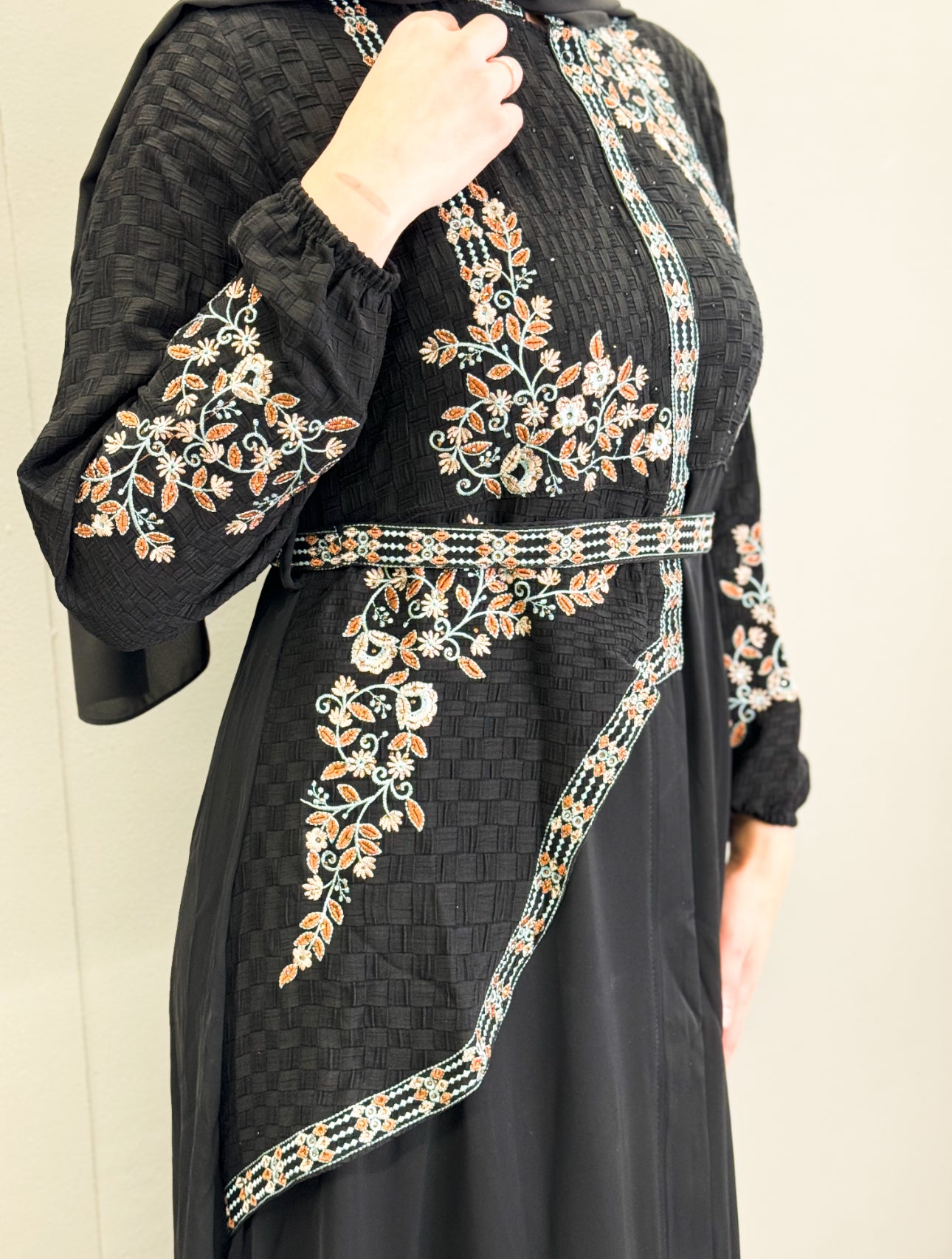 Floral Abaya - Orange  is