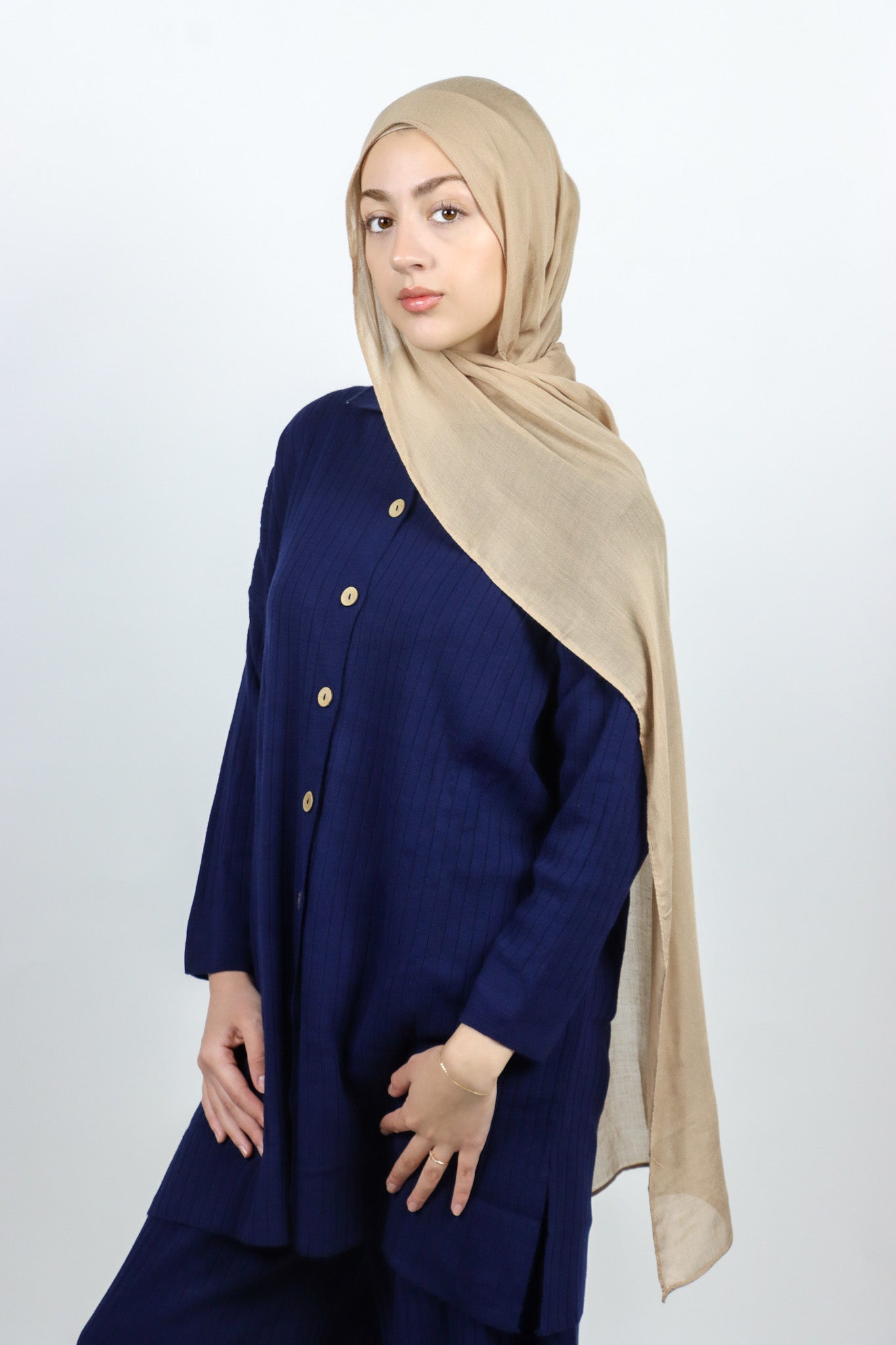 Button Knit Set - Navy