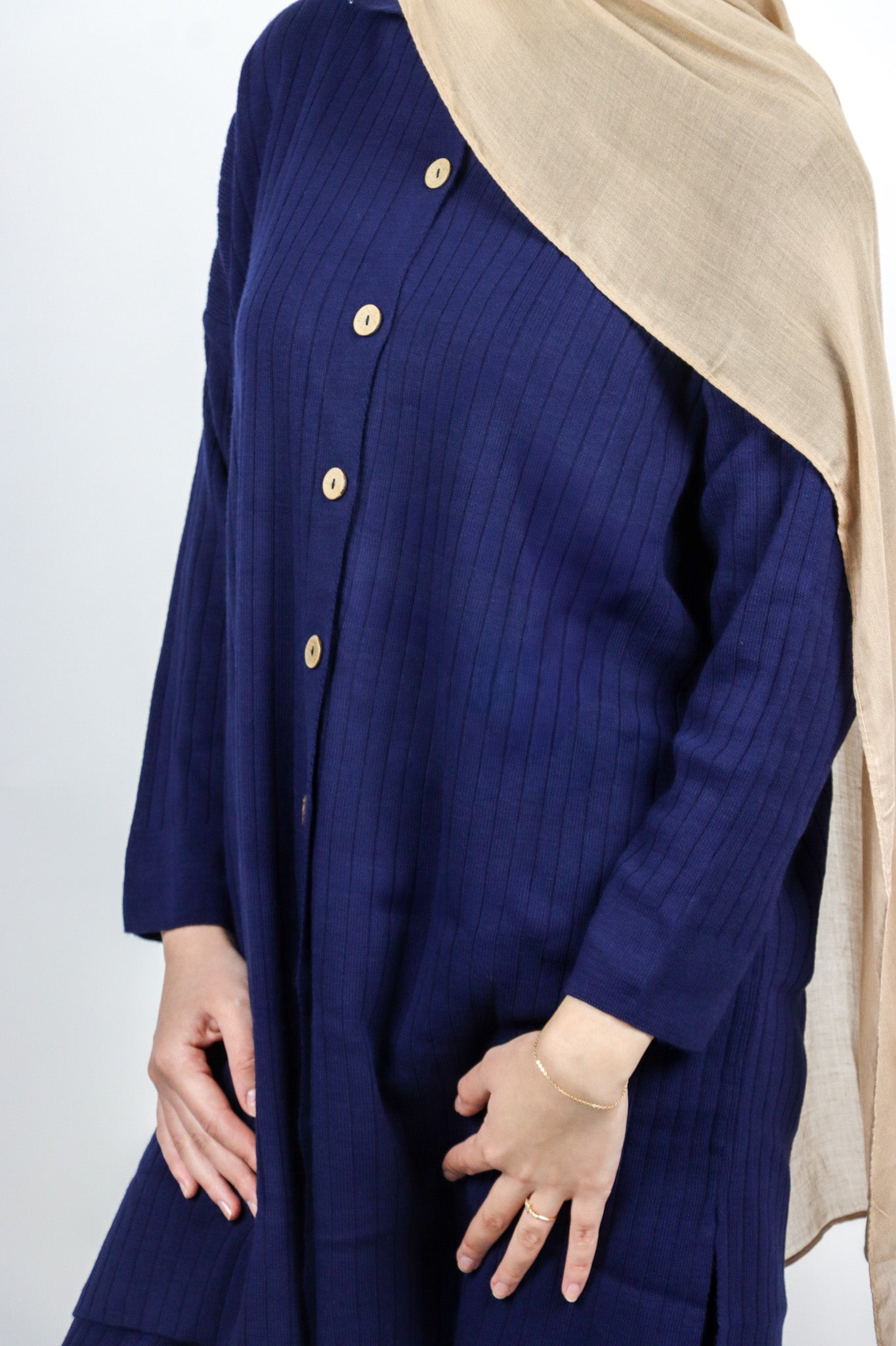 Button Knit Set - Navy