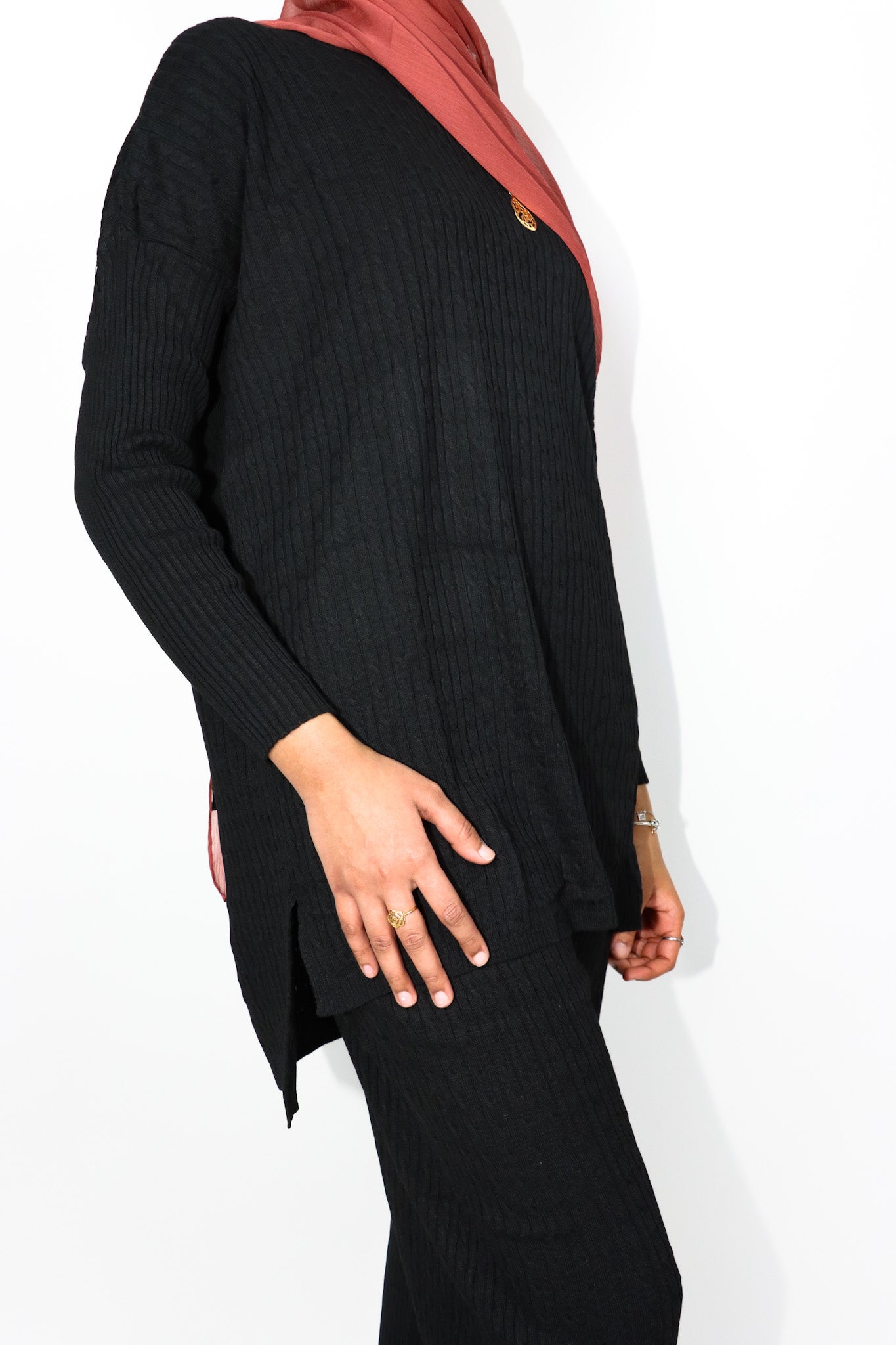 Knit Sweater Set - Black