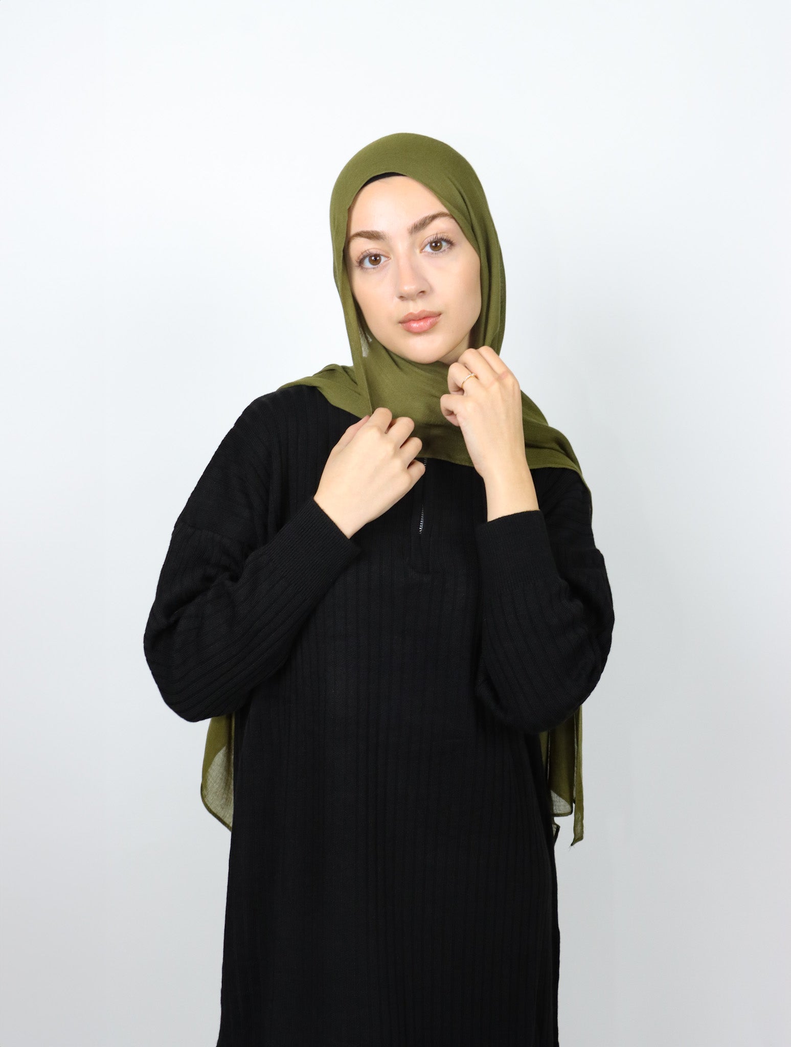 Sweater Zip Dress - Black