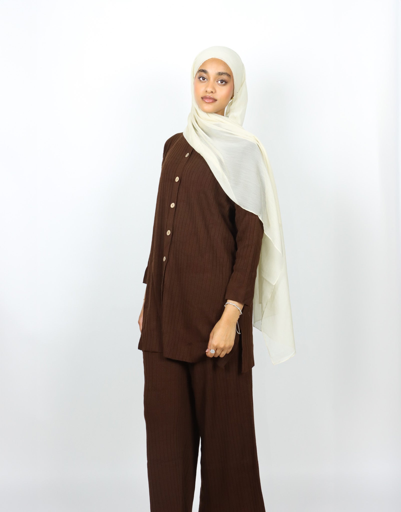 Button Knit Set - Mocha