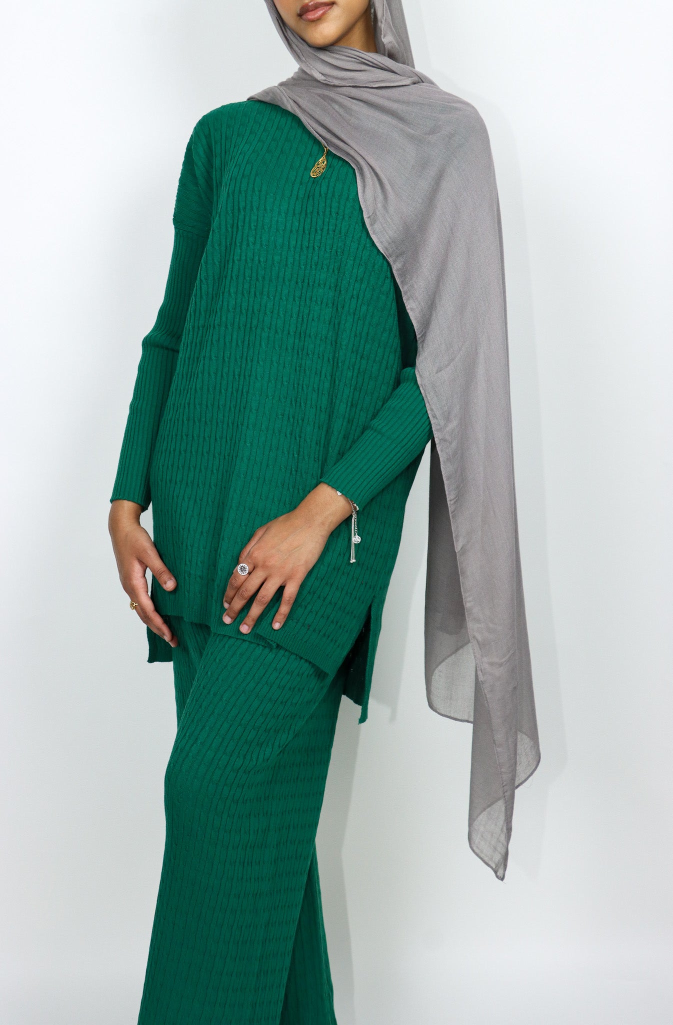 Knit Sweater Set - Emerald