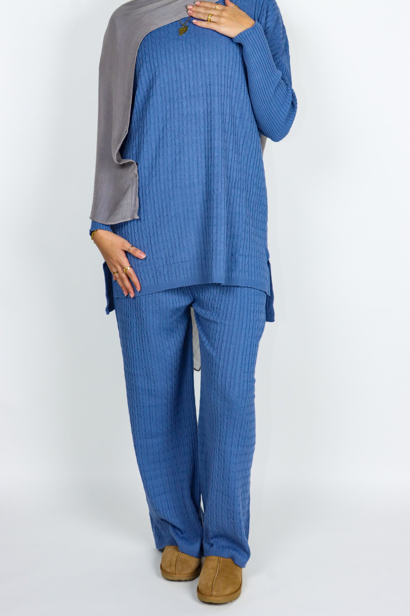 Knit Sweater Set - Sky