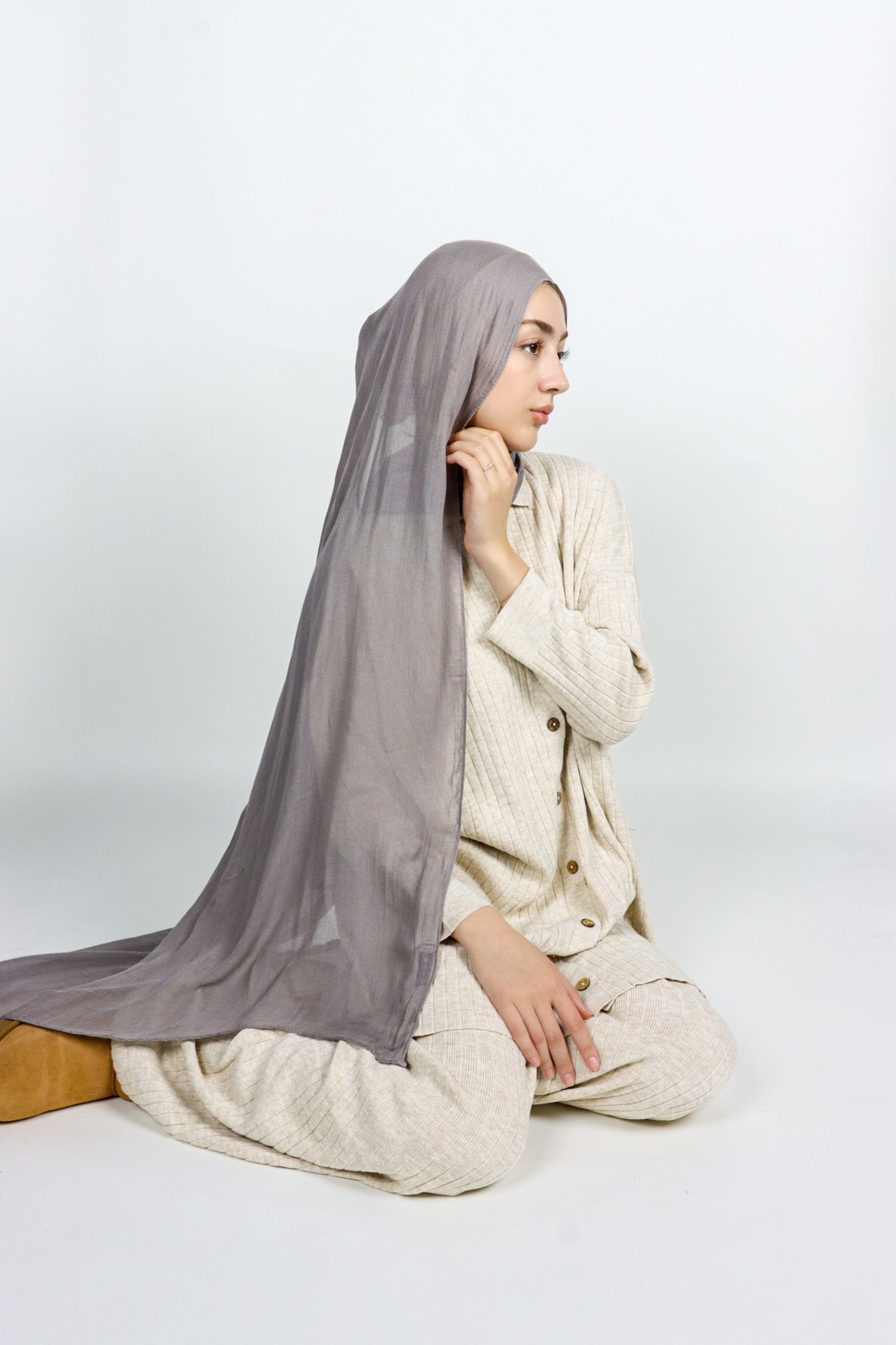 Button Knit Set - Cream