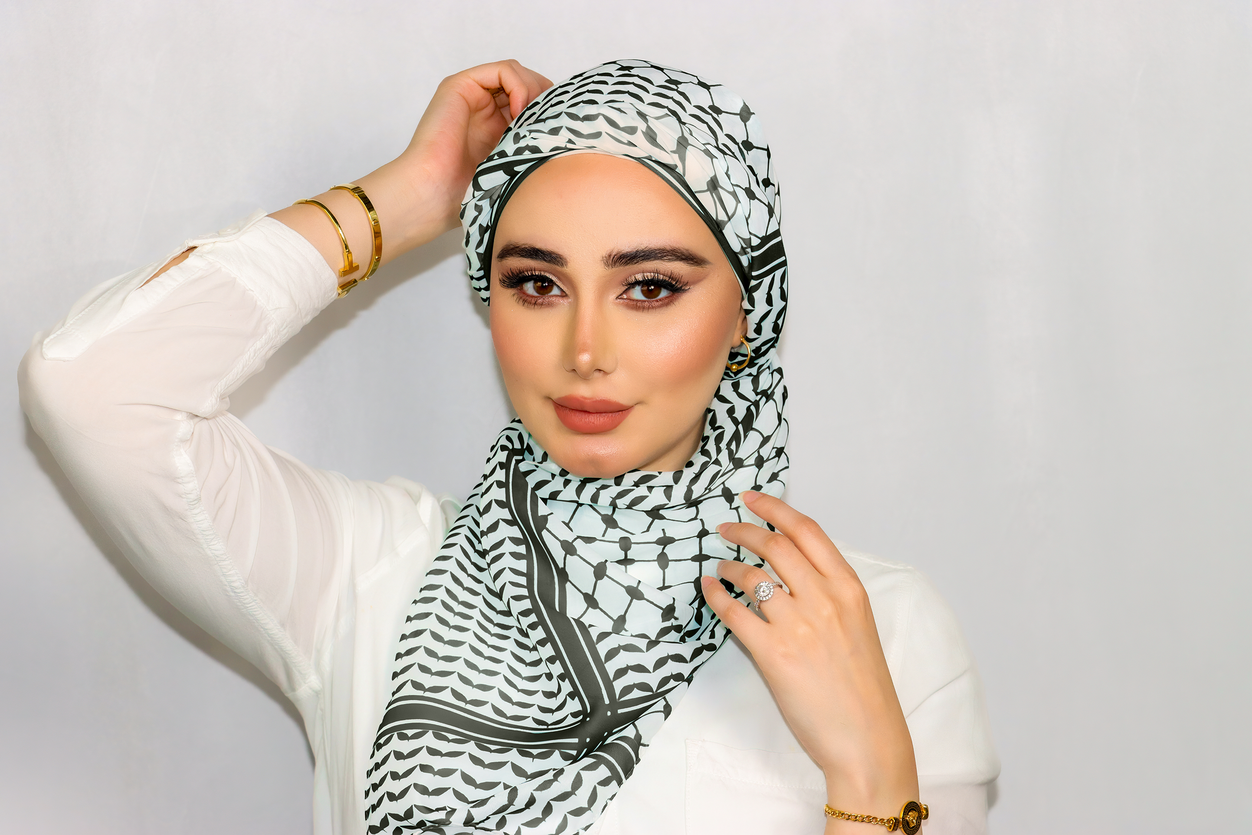 Keffiyeh Hijab - Olive