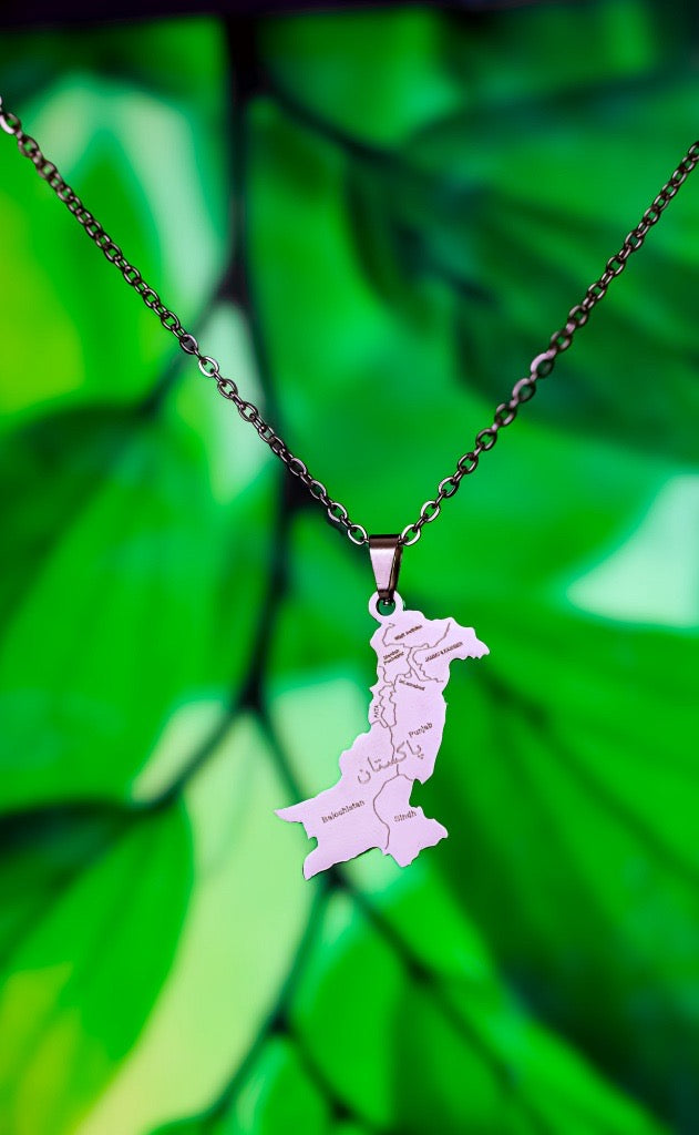 Pakistani Necklace - Silver Map